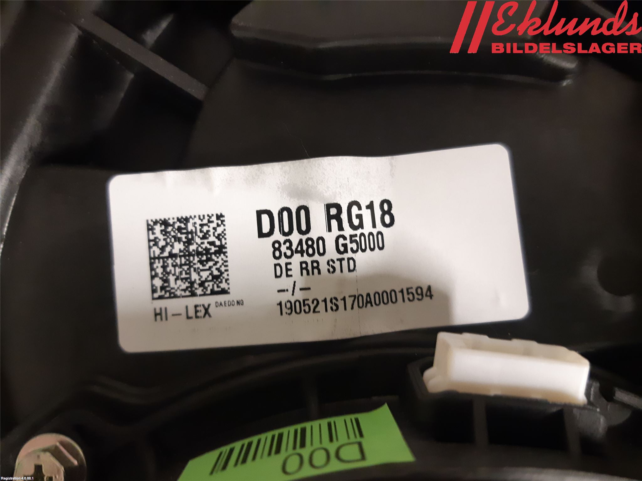 Kia NIRO (DE) 17-22 Fönsterhiss El Kompl