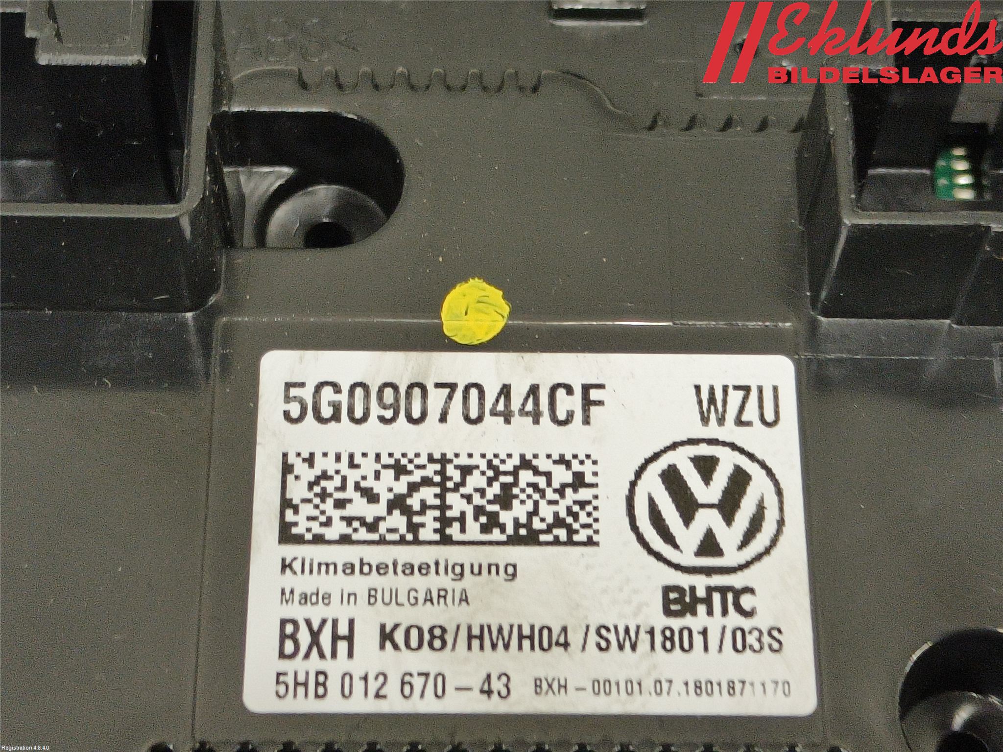 Volkswagen VW GOLF / E-GOLF VII 13-20 Ac Styrenhet Ac Manöveren