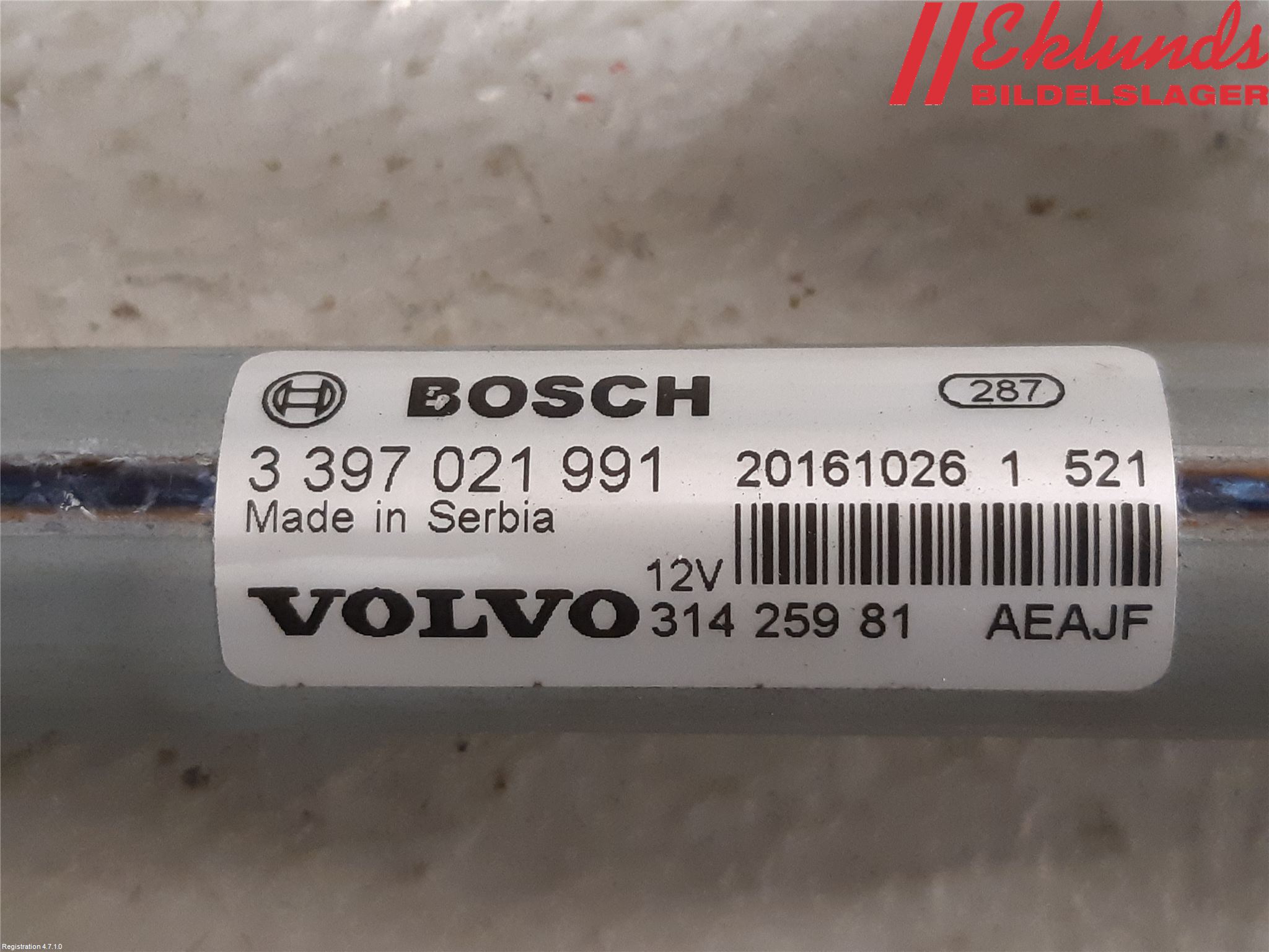 Volvo XC90/RECHARGE 16- Torkarmekanism Vindruta