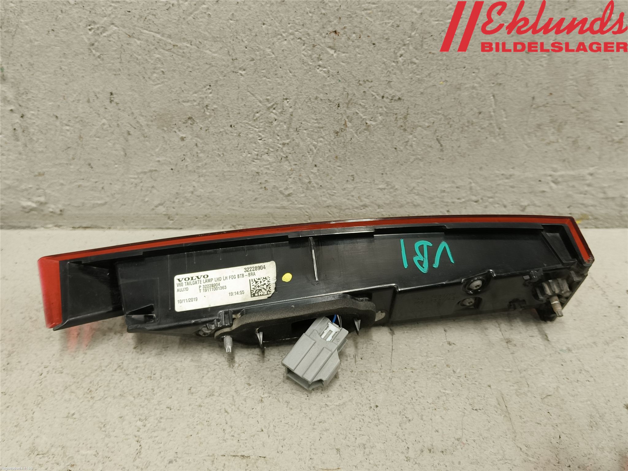 Volvo V60 19- Bakljus Lucka Vä