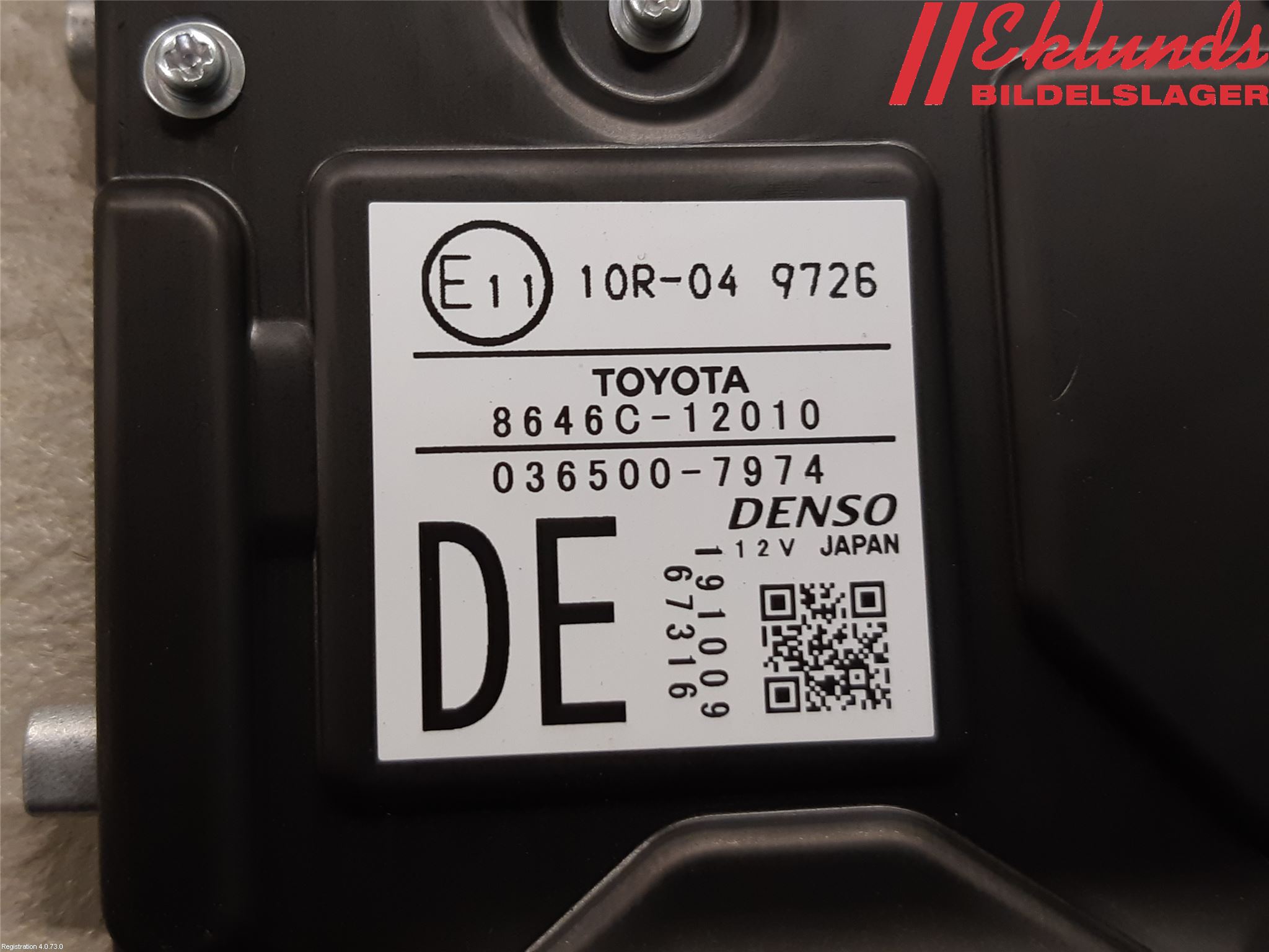 Toyota COROLLA 19- Sensor Aktivt Kollisionsskydd