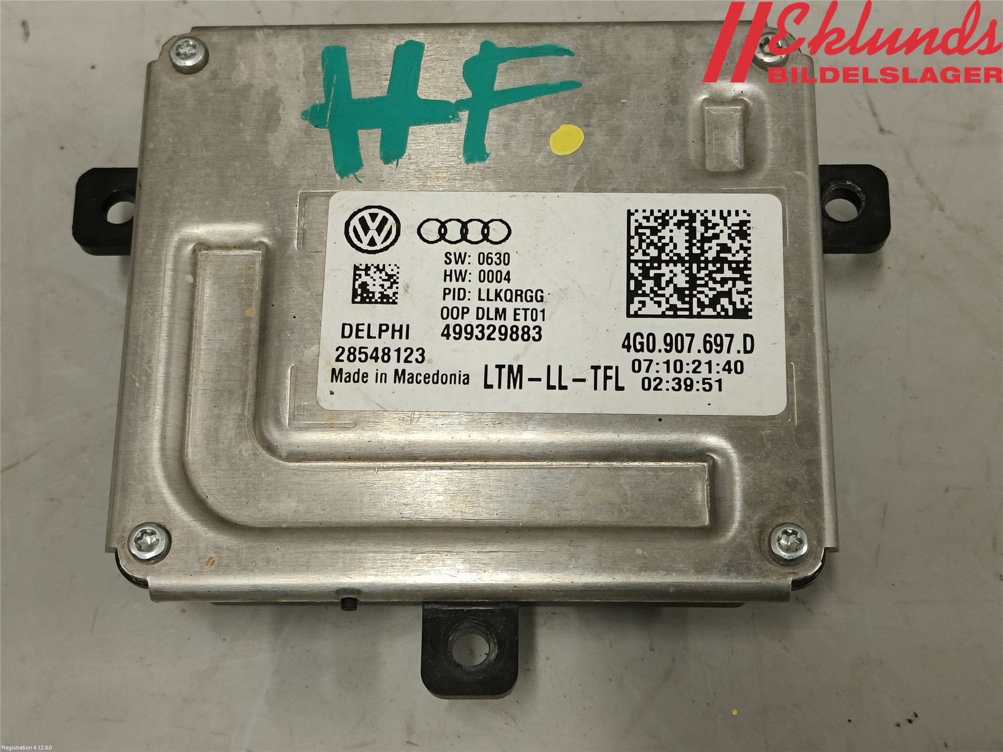 Audi A6/S6 4G 11-18 Styrenhet Strålkastare