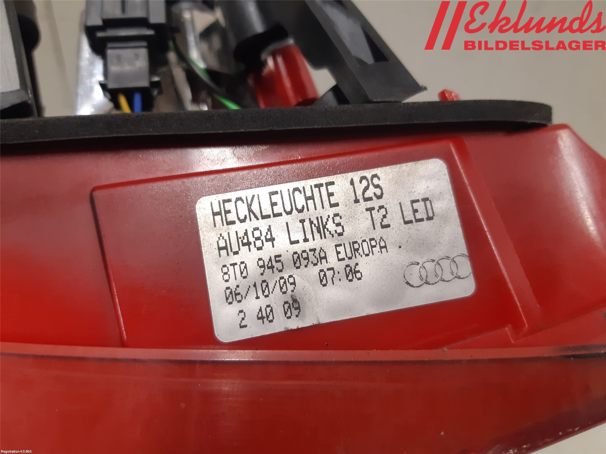 Audi A5 07-16 Bakljus Lucka Vä