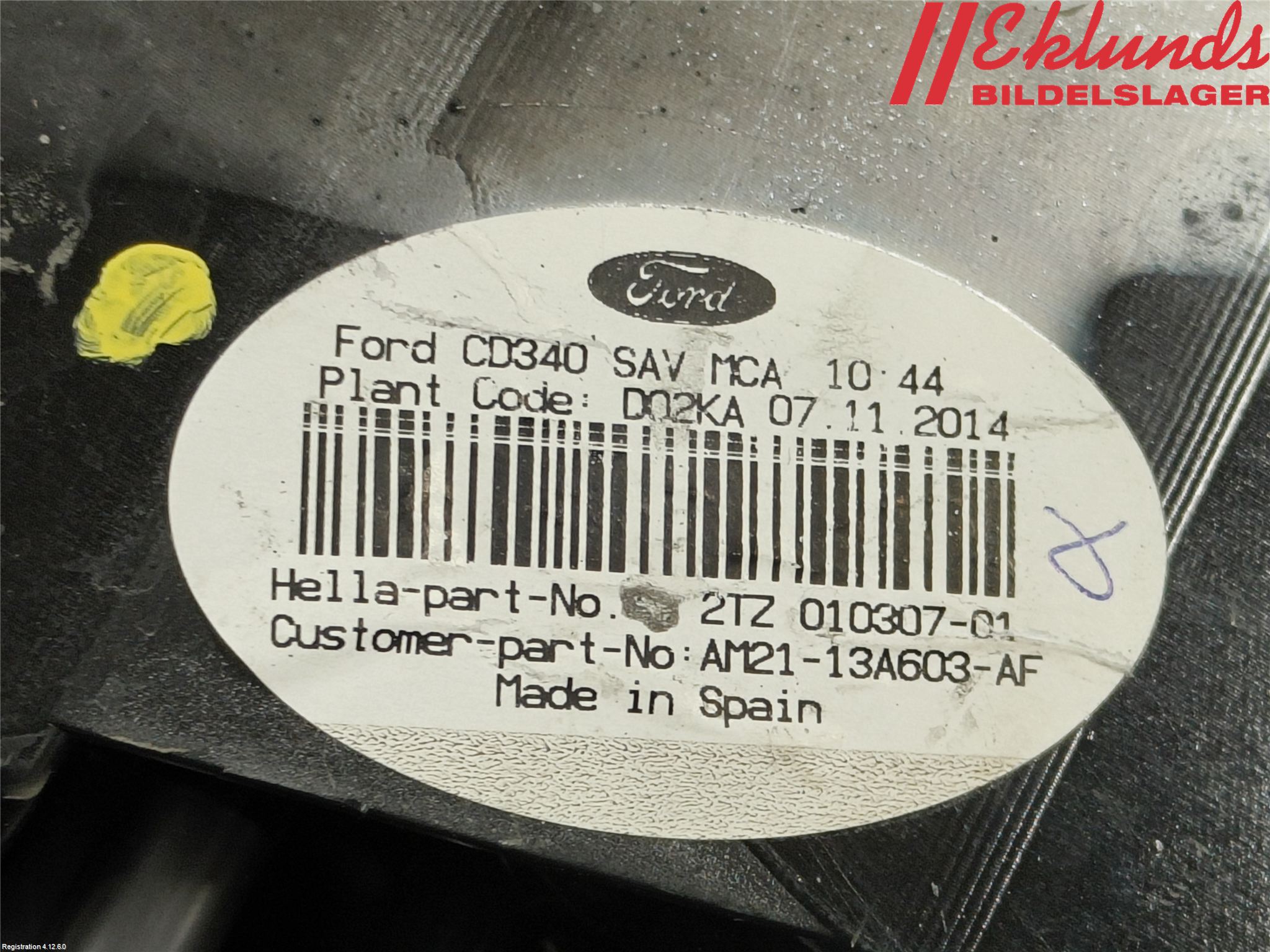 Ford S-MAX 06-15 Bakljus Lucka Vä