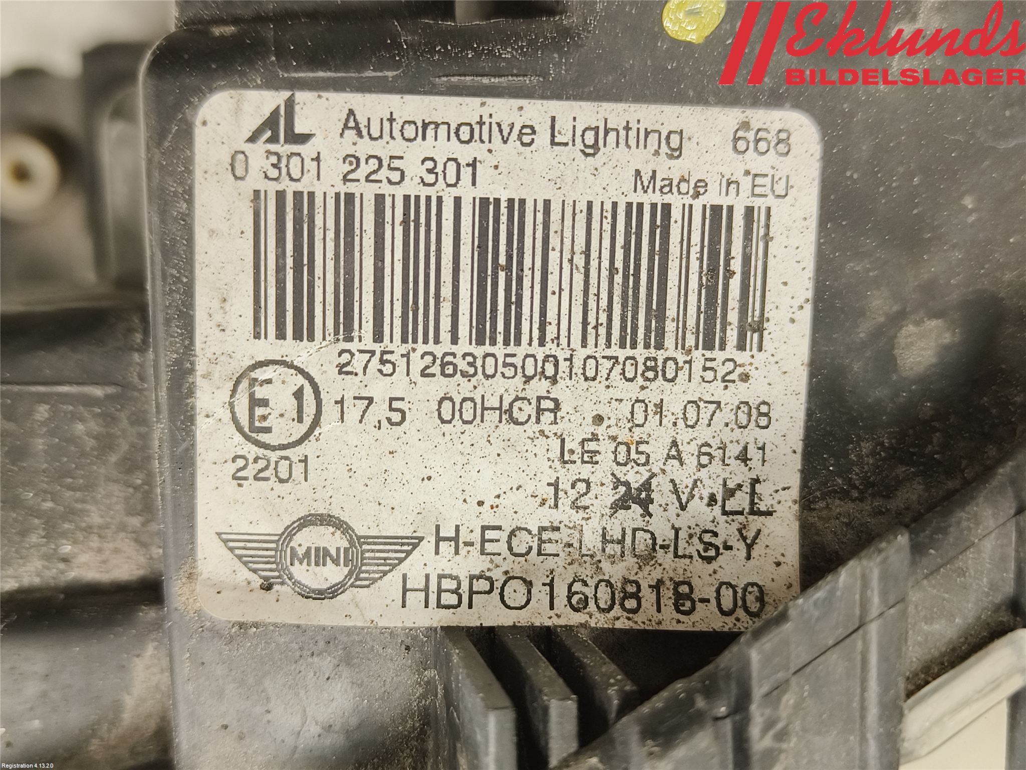Mini COUPE R56 05-14 Strålkastare Vänster