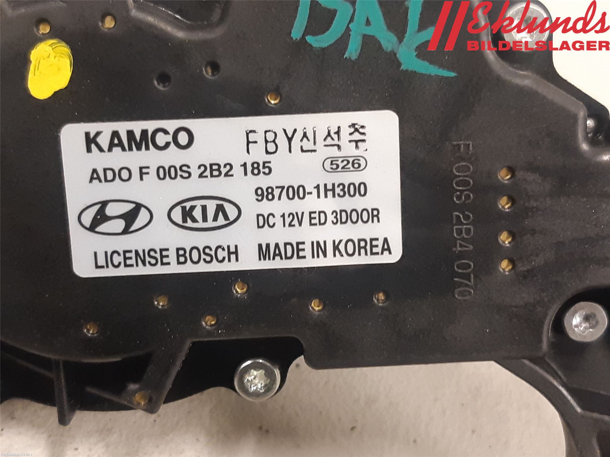 Kia CEED 06-12 Torkarmotor Baklucka