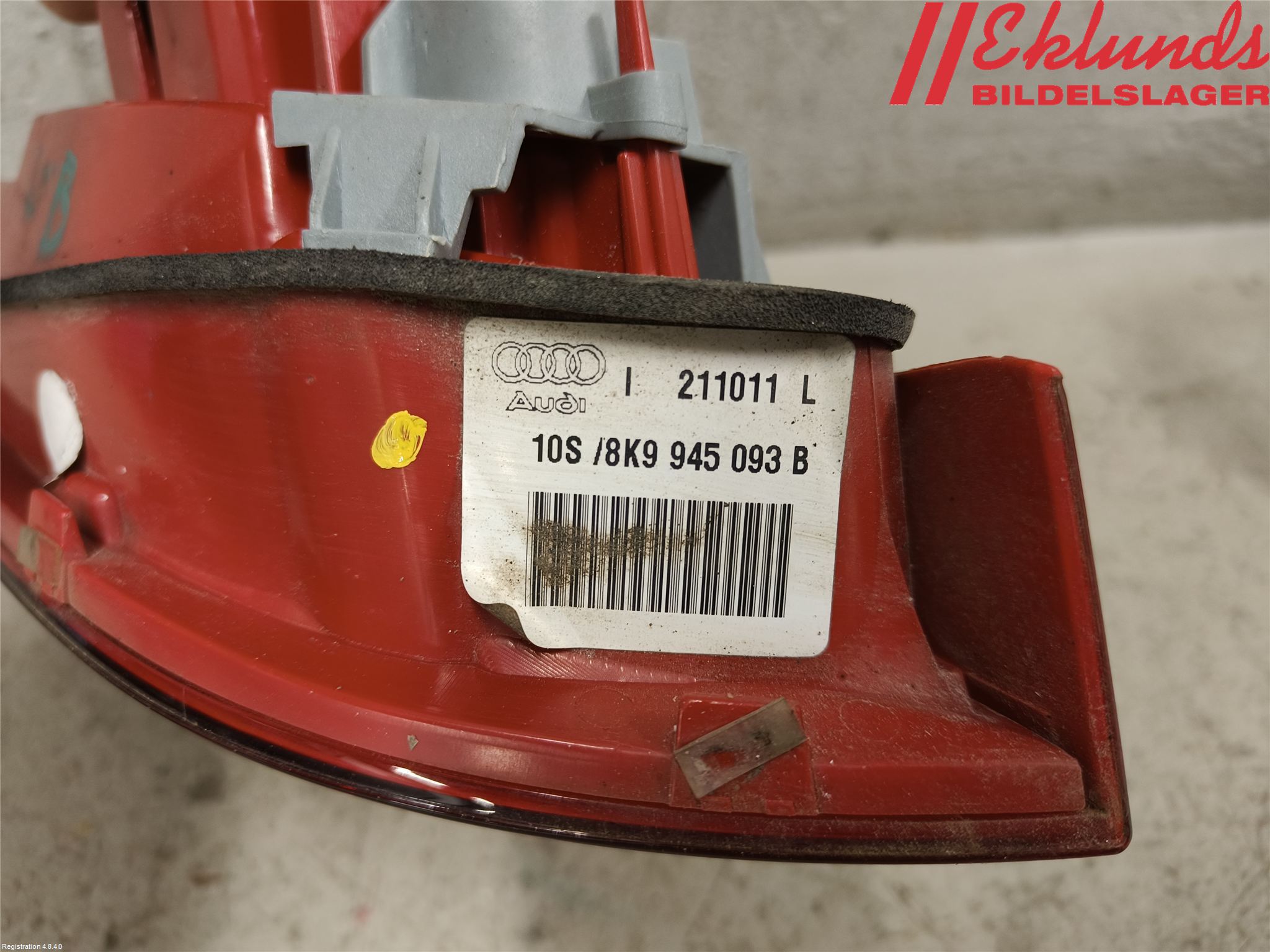 Audi A4/S4 08-11 Bakljus Lucka Vä