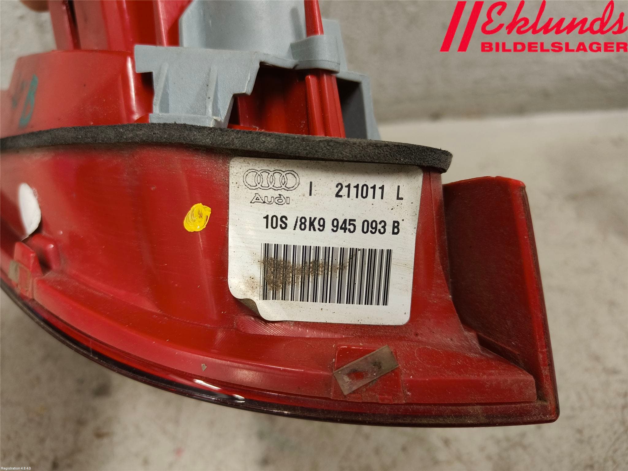 Audi A4/S4 08-11 Bakljus Lucka Vä