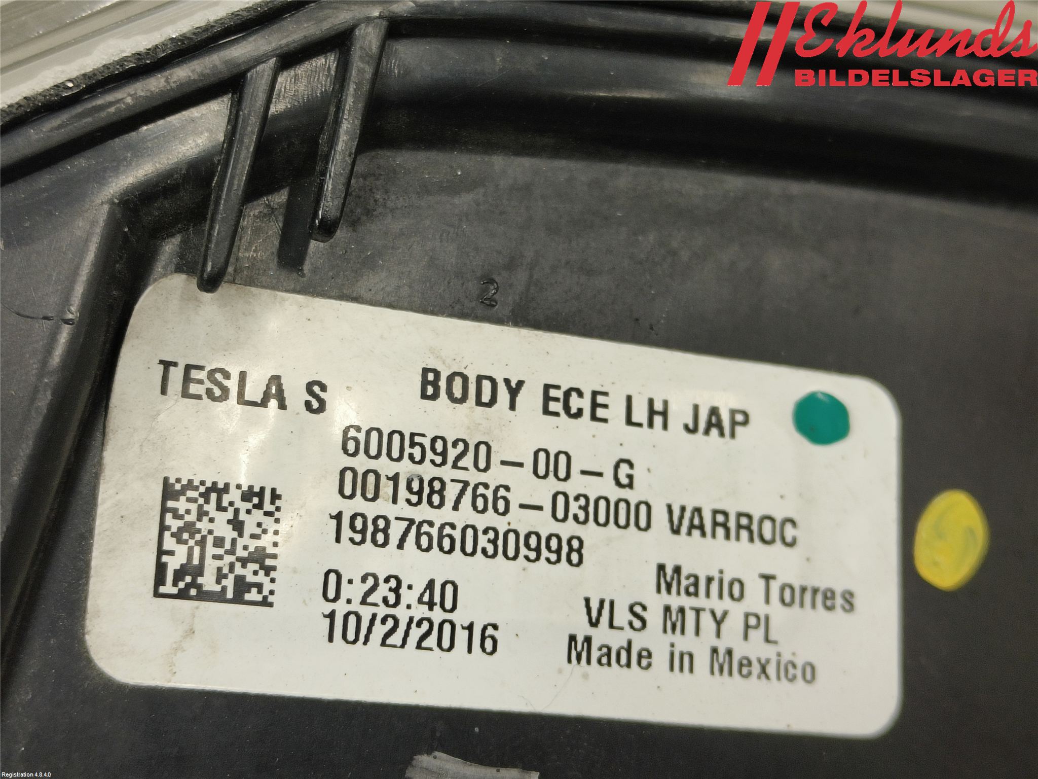 Tesla MODEL S 13- Bakljus Vänster