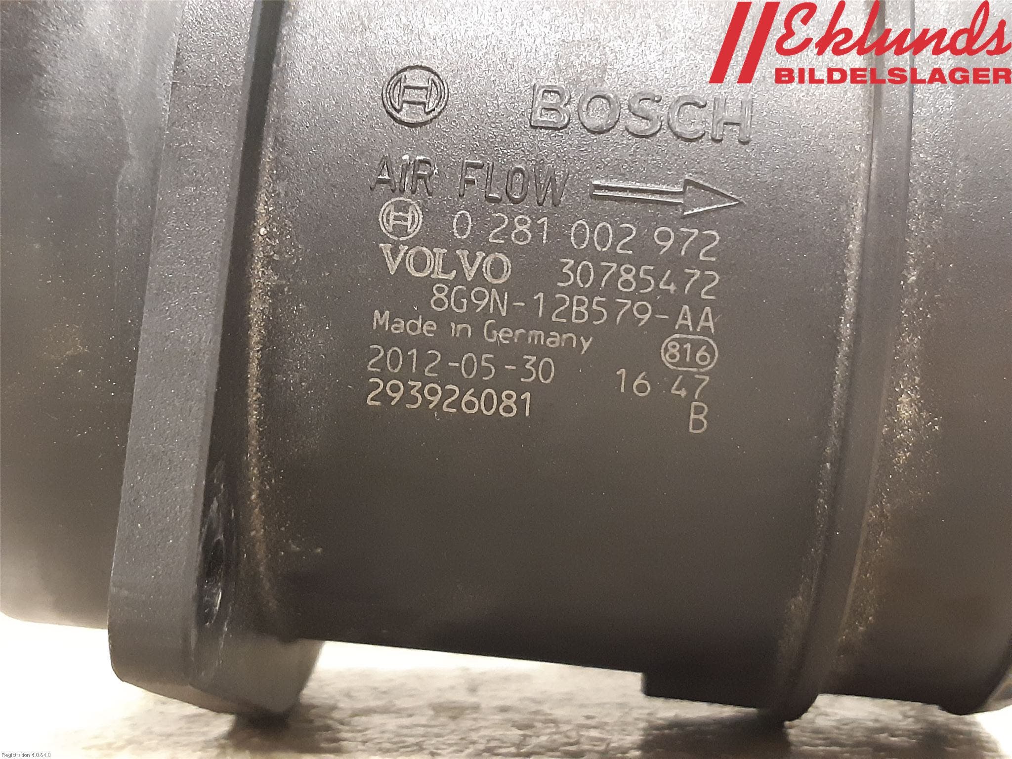 Volvo XC60 09-13 Injluftmassamätare