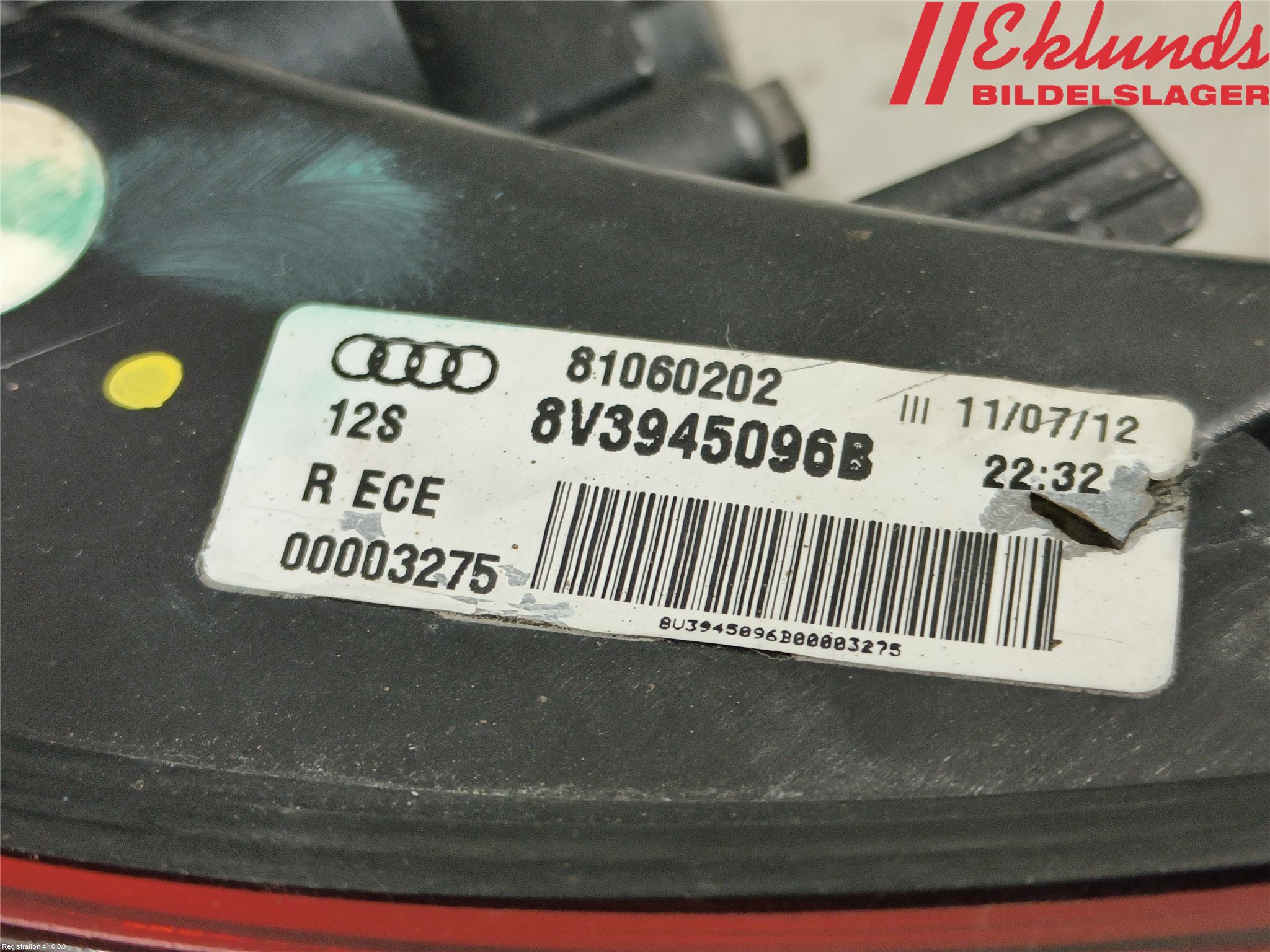 Audi A3/S3 8V 13-20 Bakljus Höger