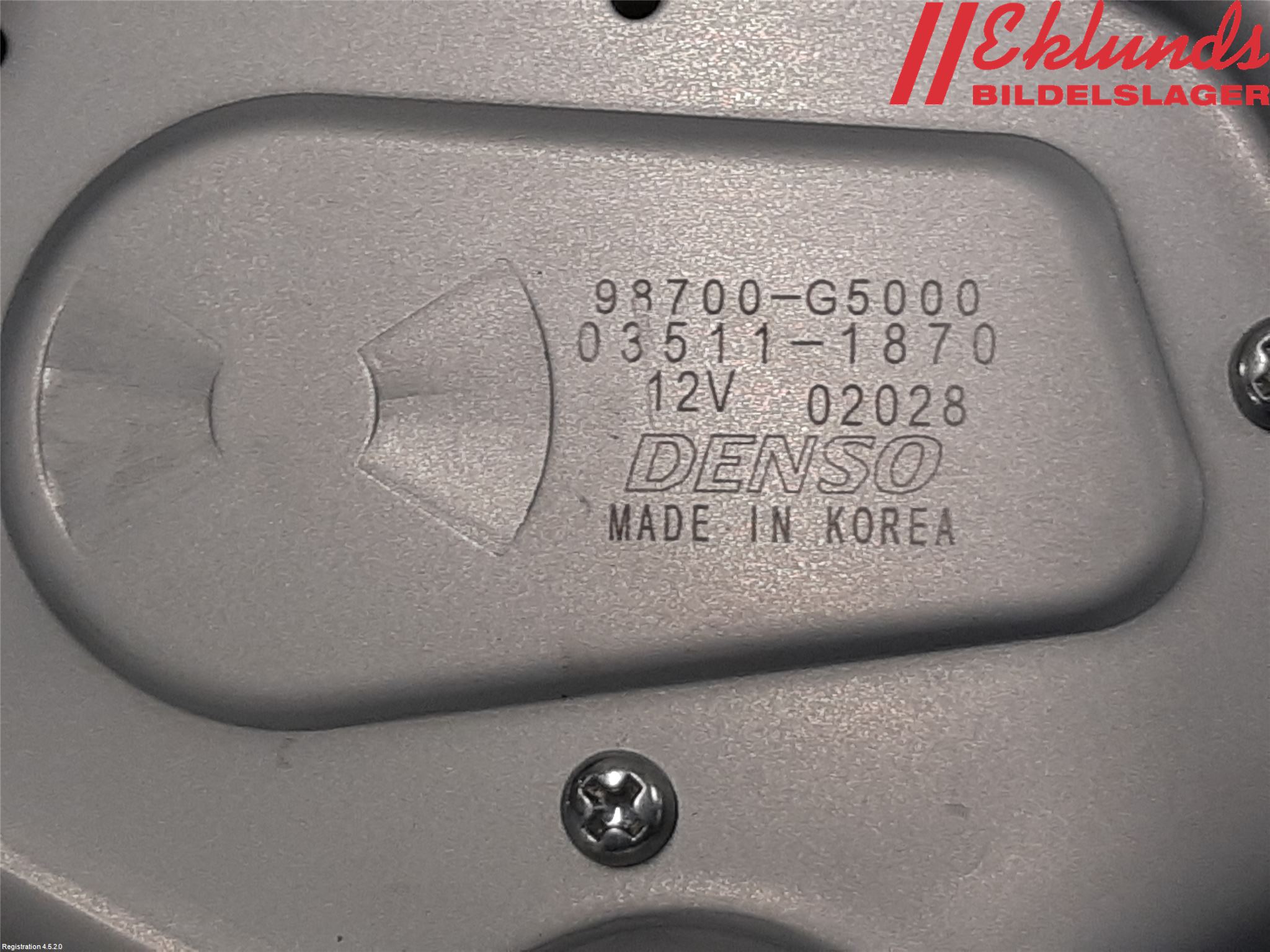 Kia NIRO (DE) 17-22 Torkarmotor Baklucka