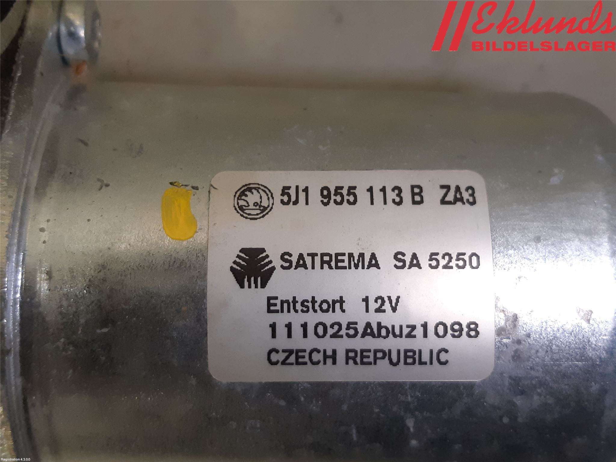 Skoda FABIA 07-14 Torkarmotor Vindruta