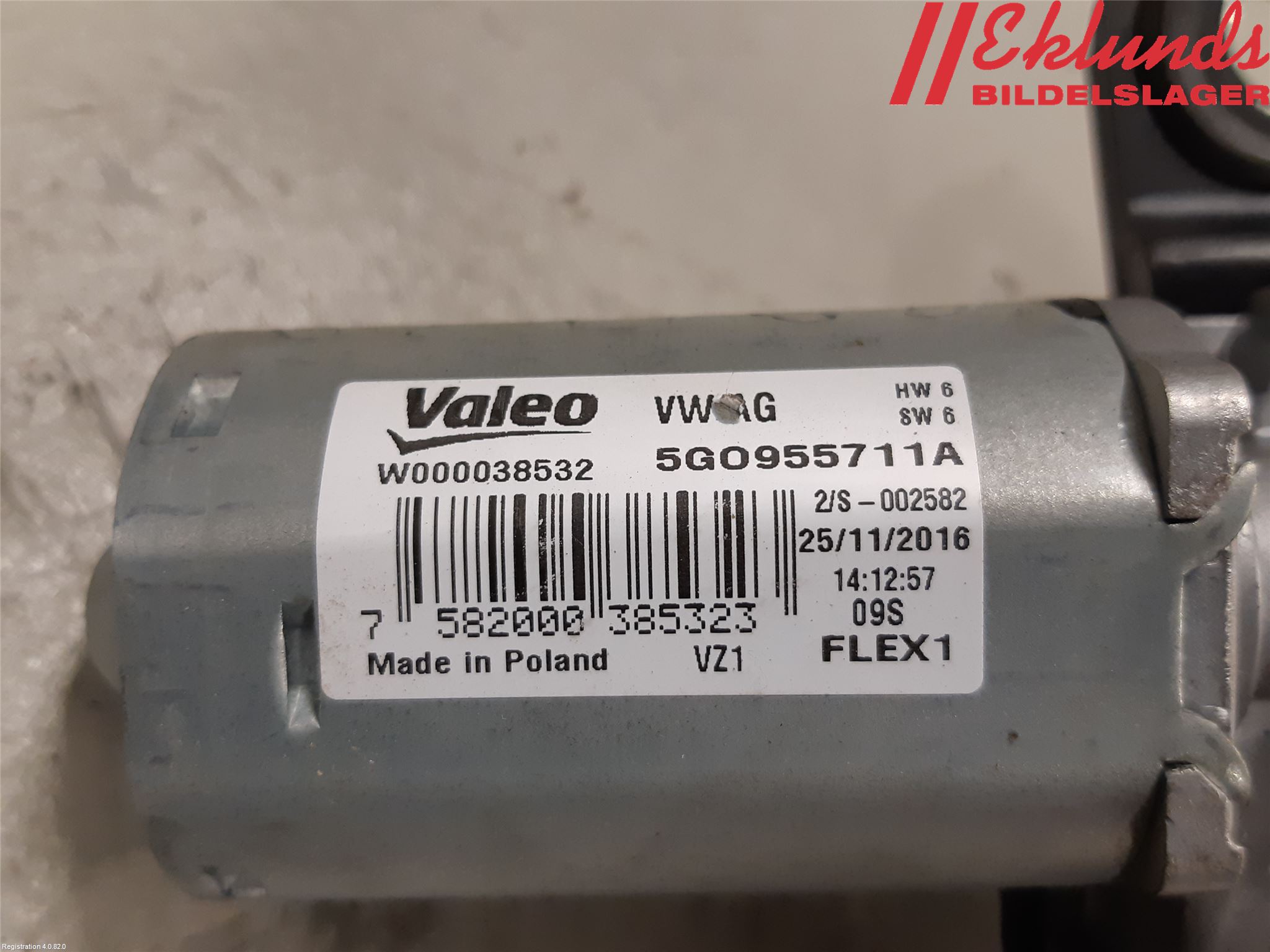 Volkswagen VW GOLF / E-GOLF VII 13-20 Torkarmotor Baklucka