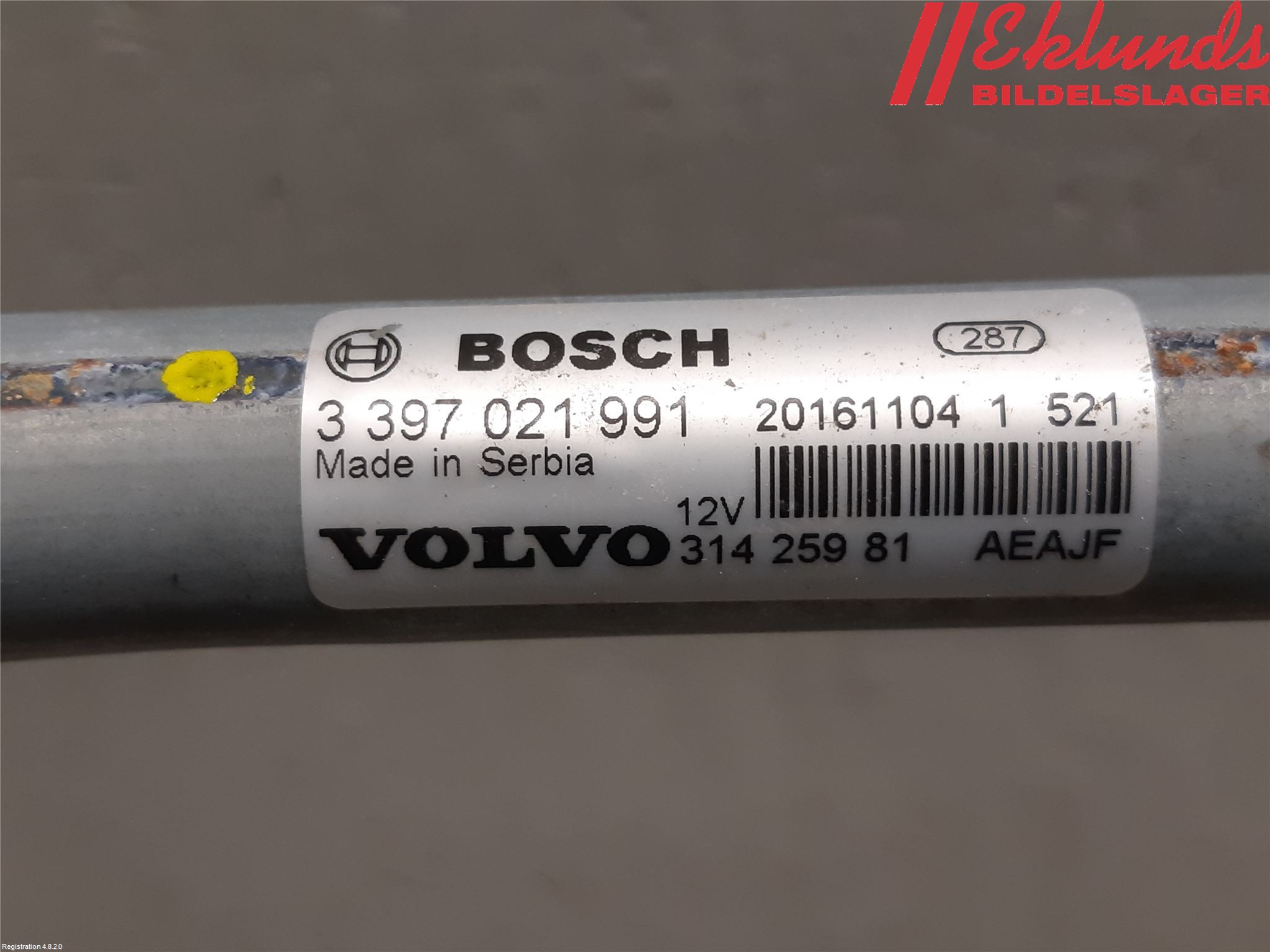 Volvo XC90/RECHARGE 16- Torkarmekanism Vindruta