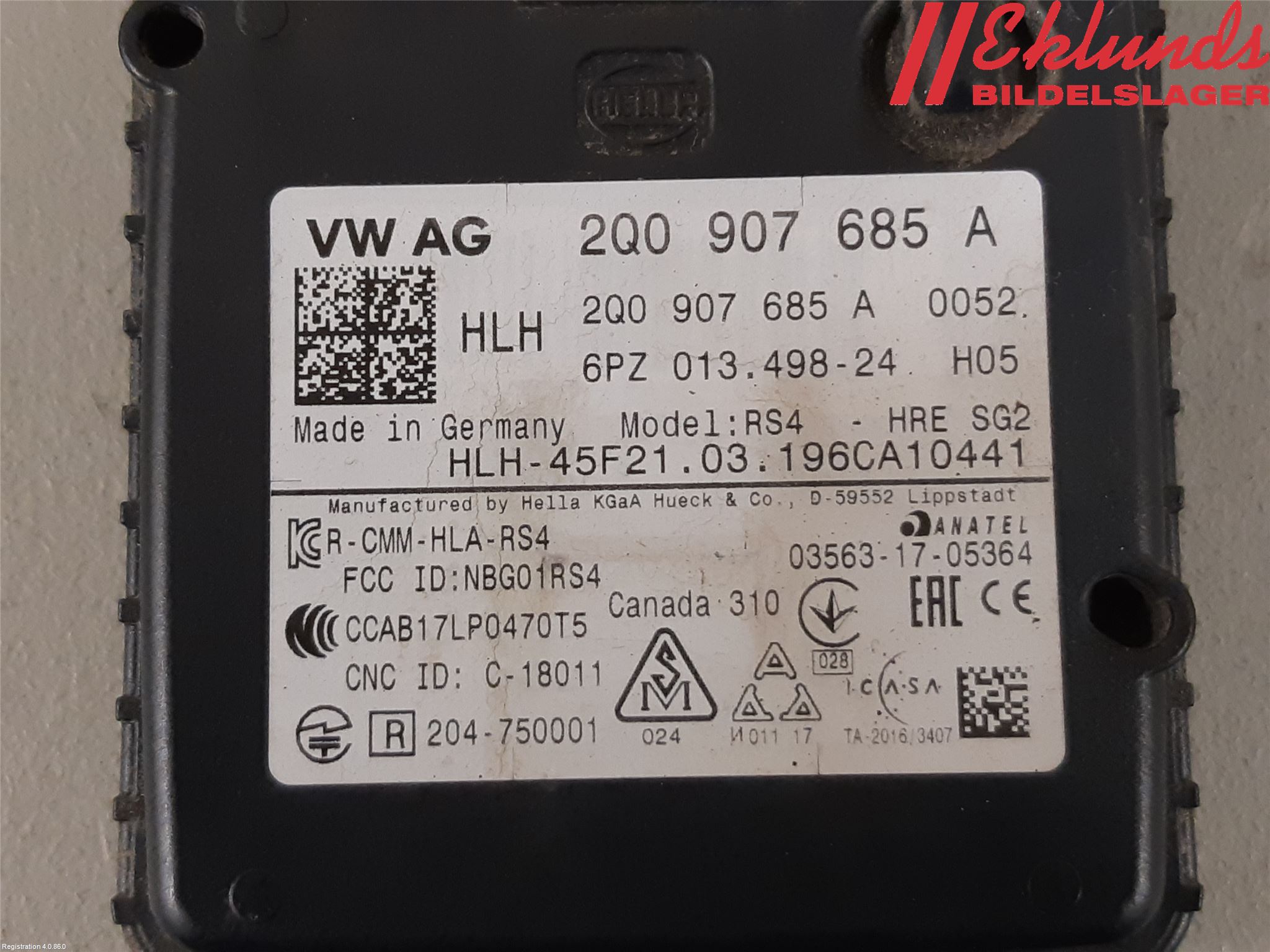 Seat TARRACO 19- Sensor Aktivt Kollisionsskydd