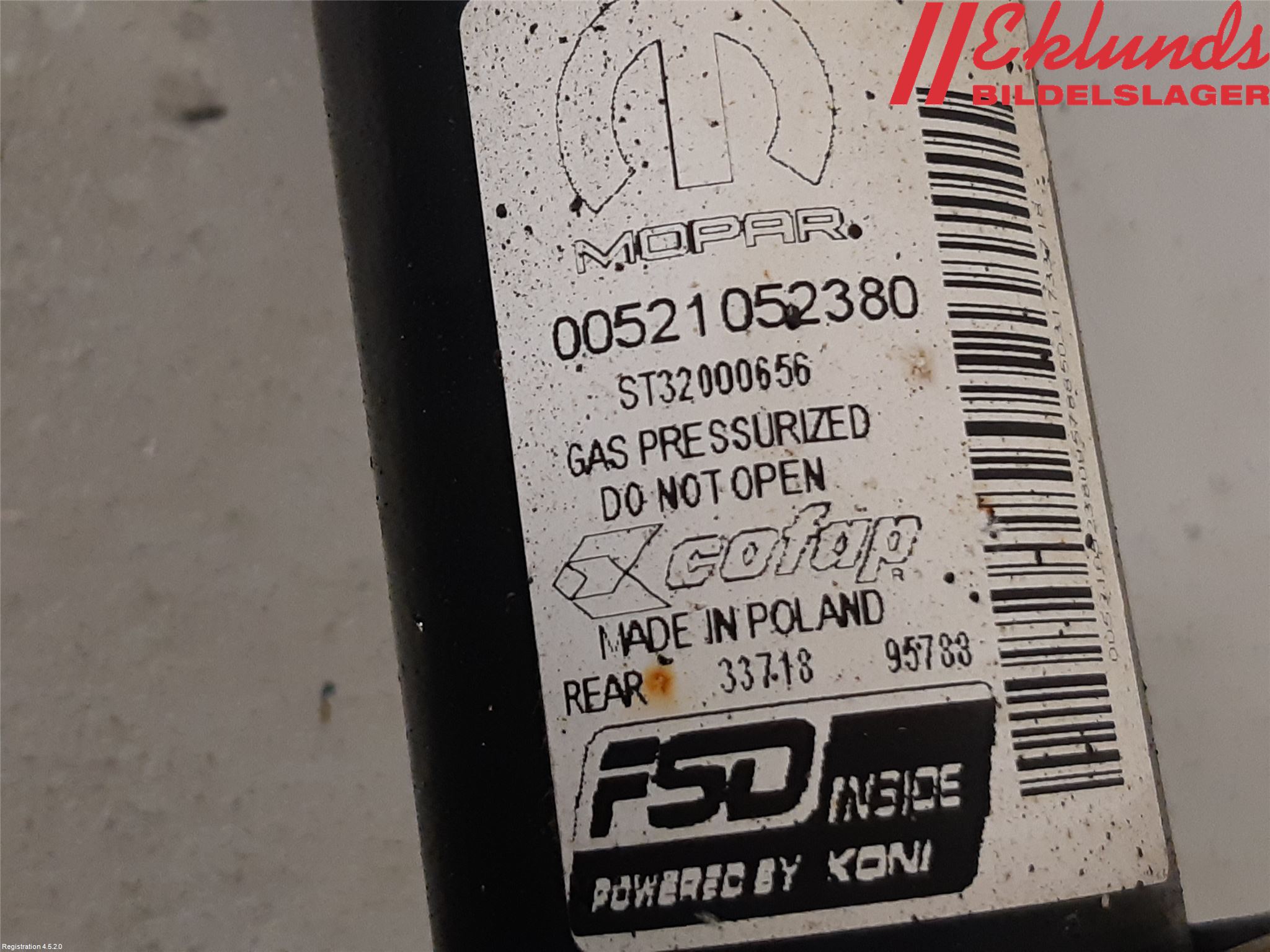 Fiat 500X 15- Fjäderben Bak Höger