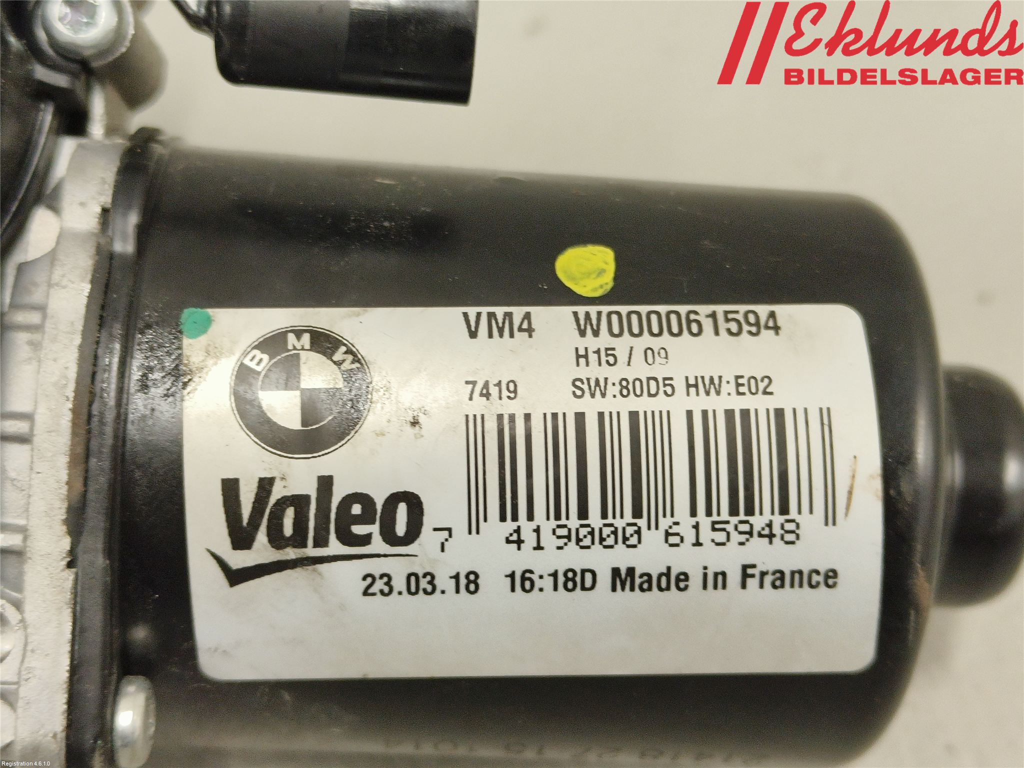 BMW 5 G30/G31/F90 17-23 Torkarmotor Vindruta