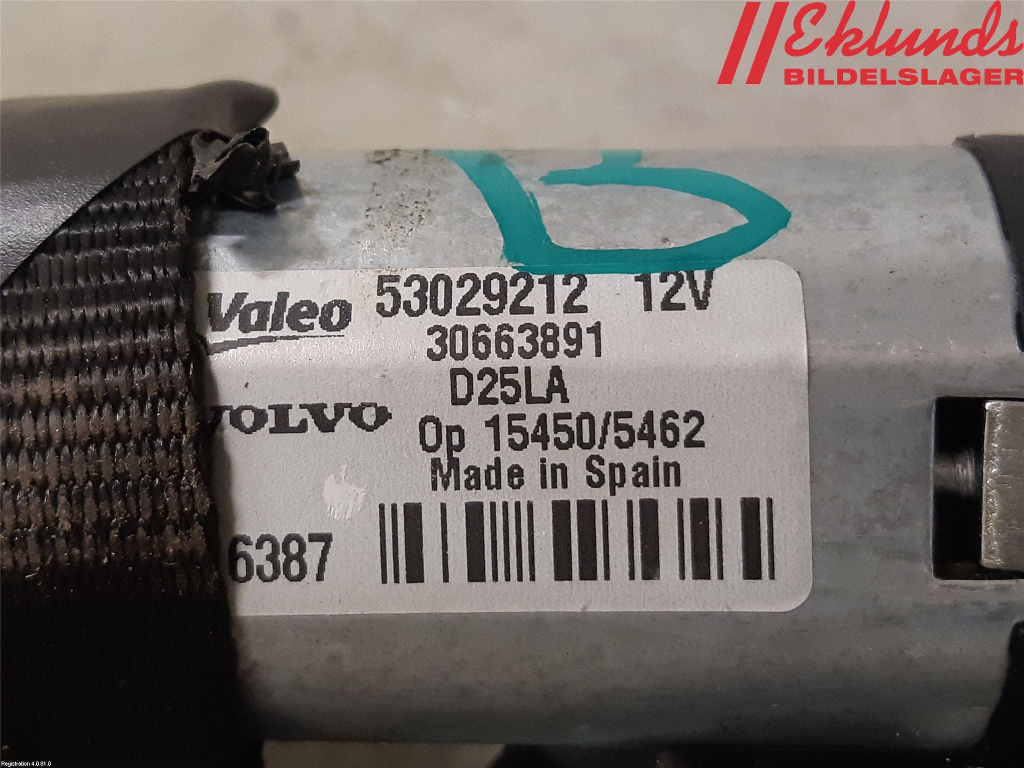 Volvo V70 08-13 Torkarmotor Baklucka