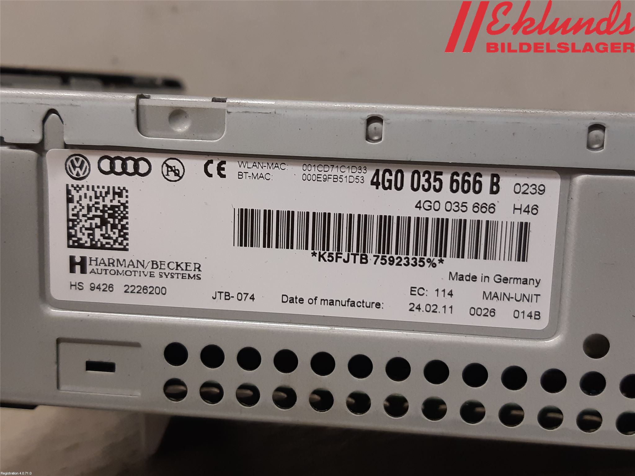 Audi A7/S7 4G 11-17 Cd Radio - Multimediapanel