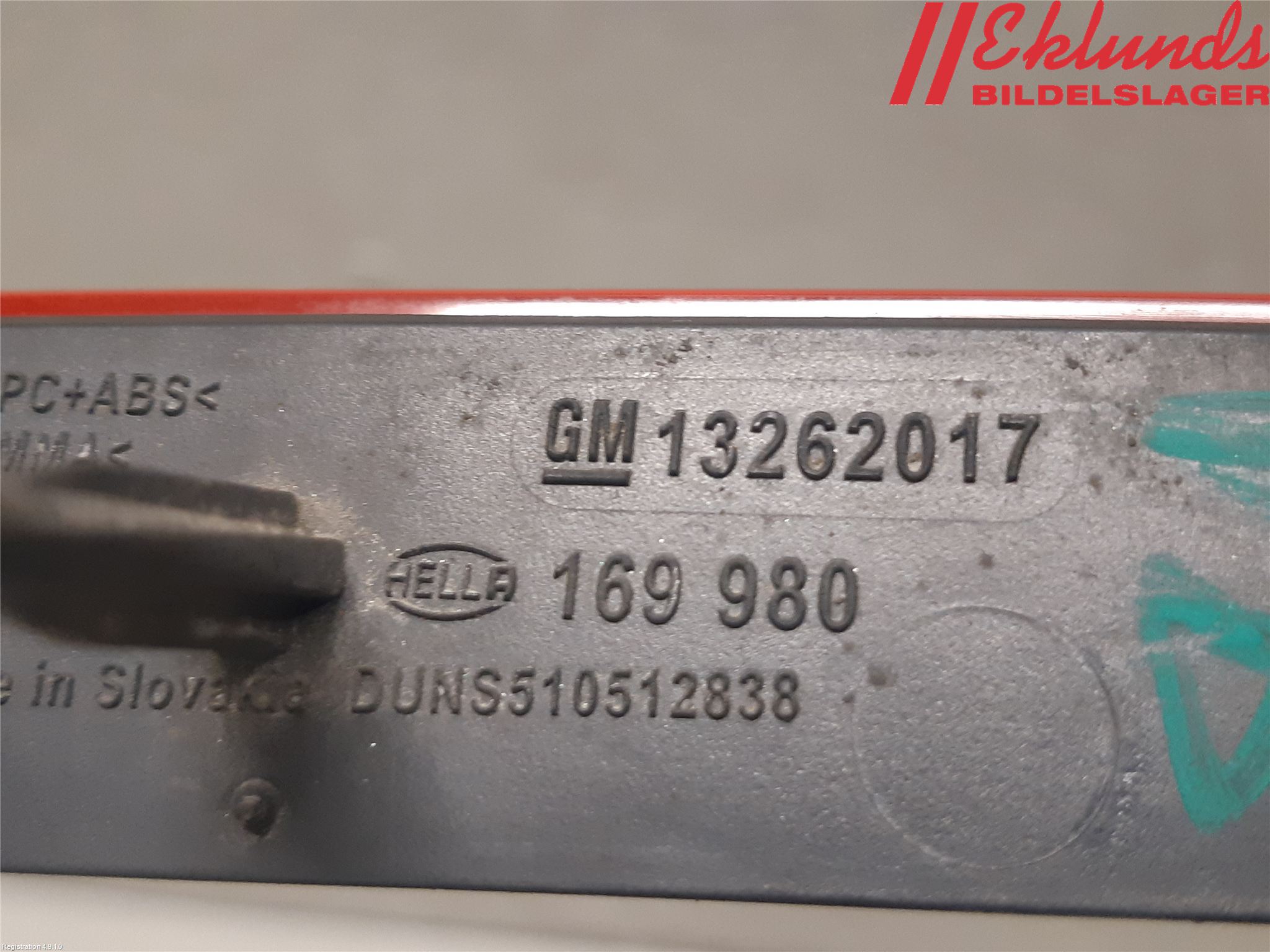 Opel ASTRA J 10-15 Dimljus/Reflex Bak