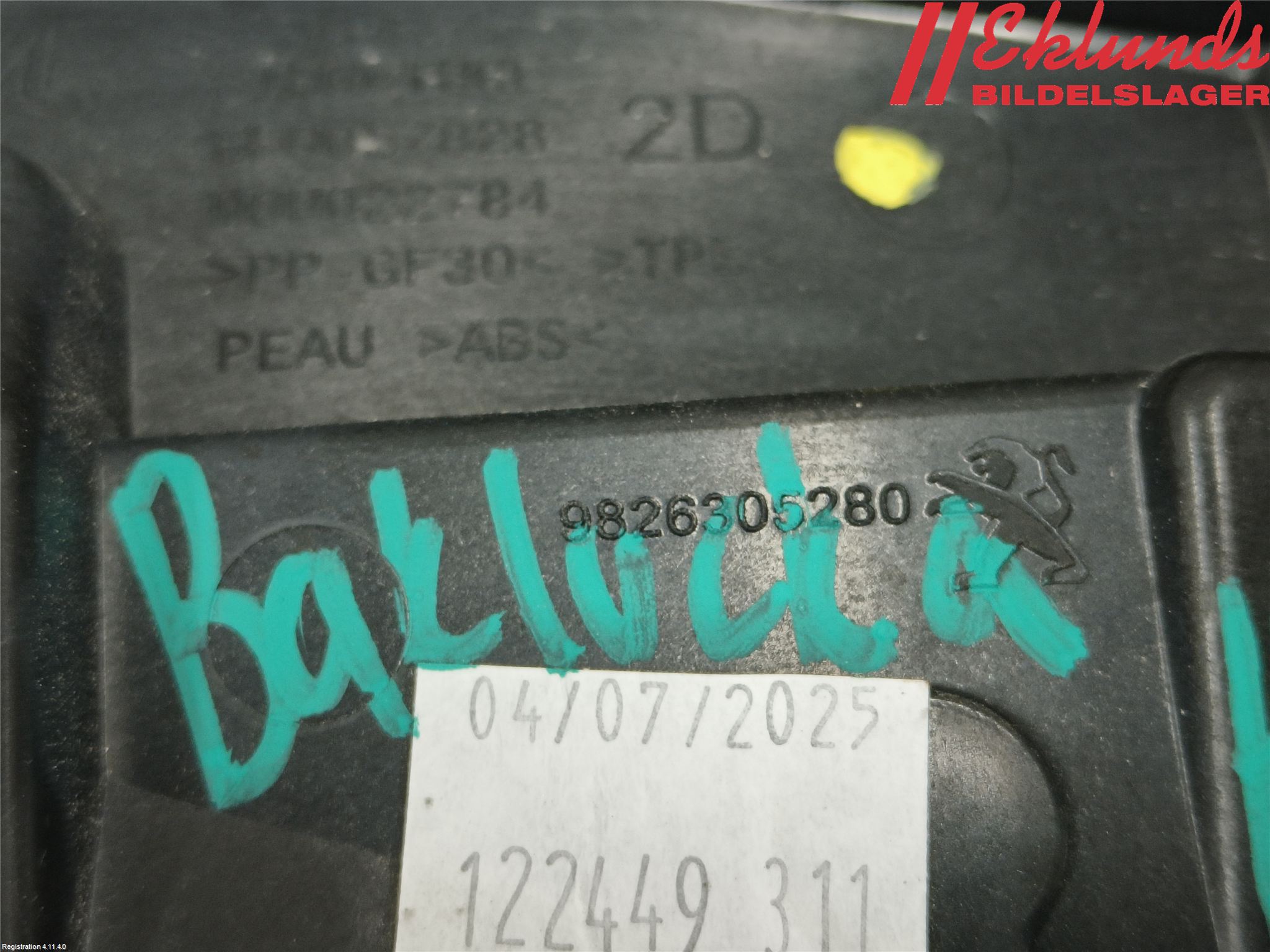 Peugeot 2008/E-2008 20- List Bak-Baklucka