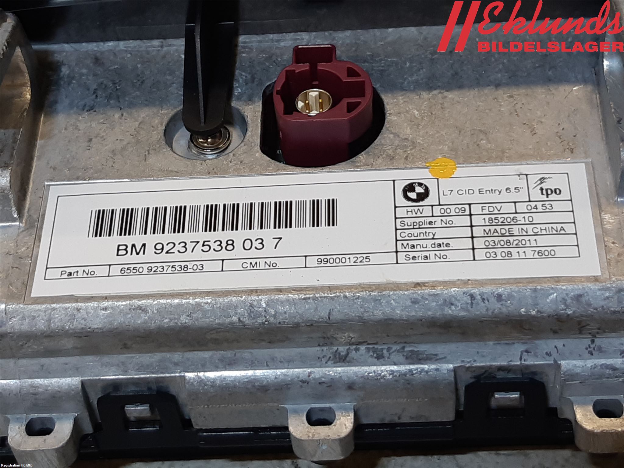 BMW 1 F20/F21 11-19 Bildskärm