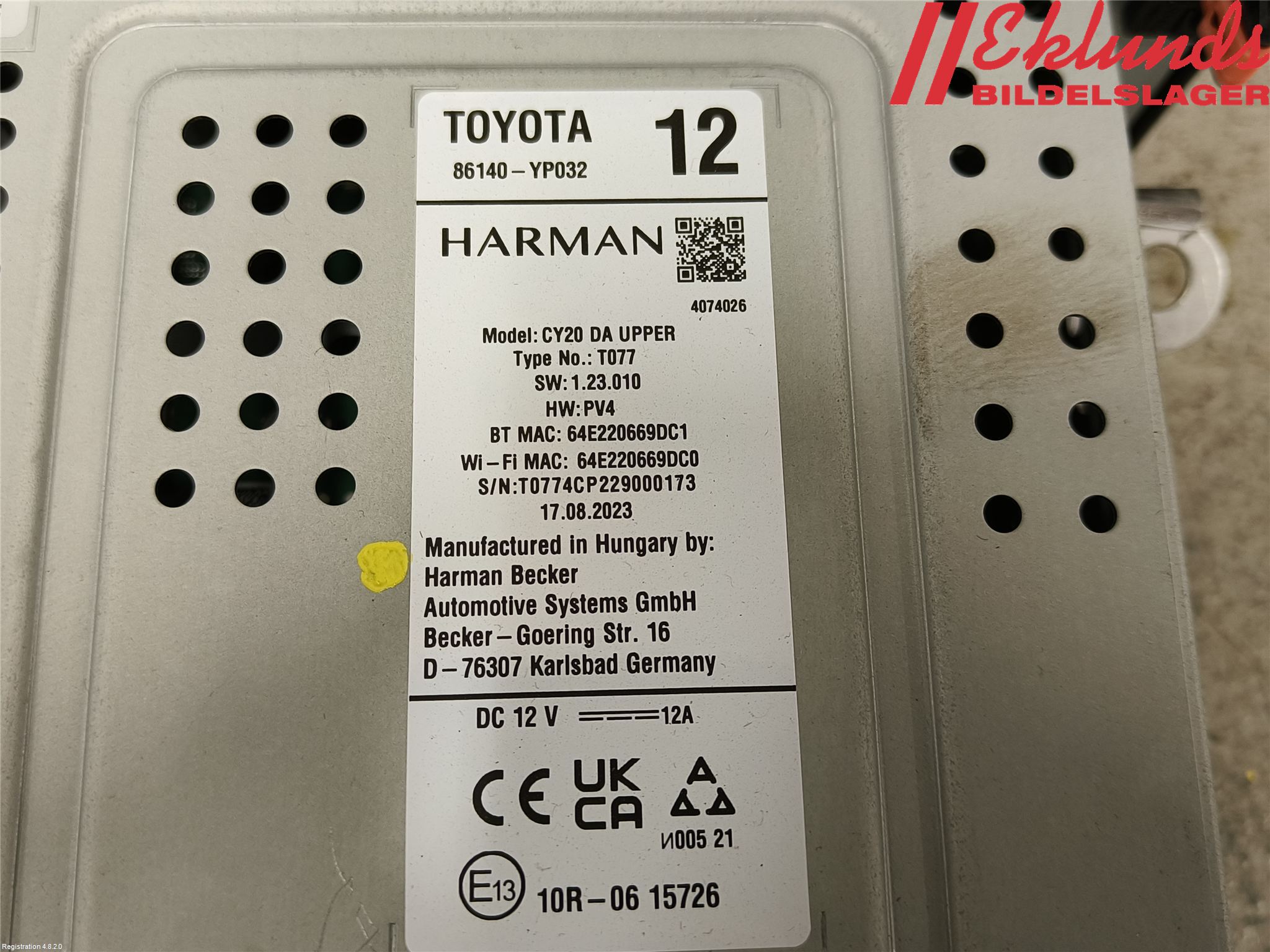 Toyota YARIS CROSS XP21 21- Multifunktionsdisplay