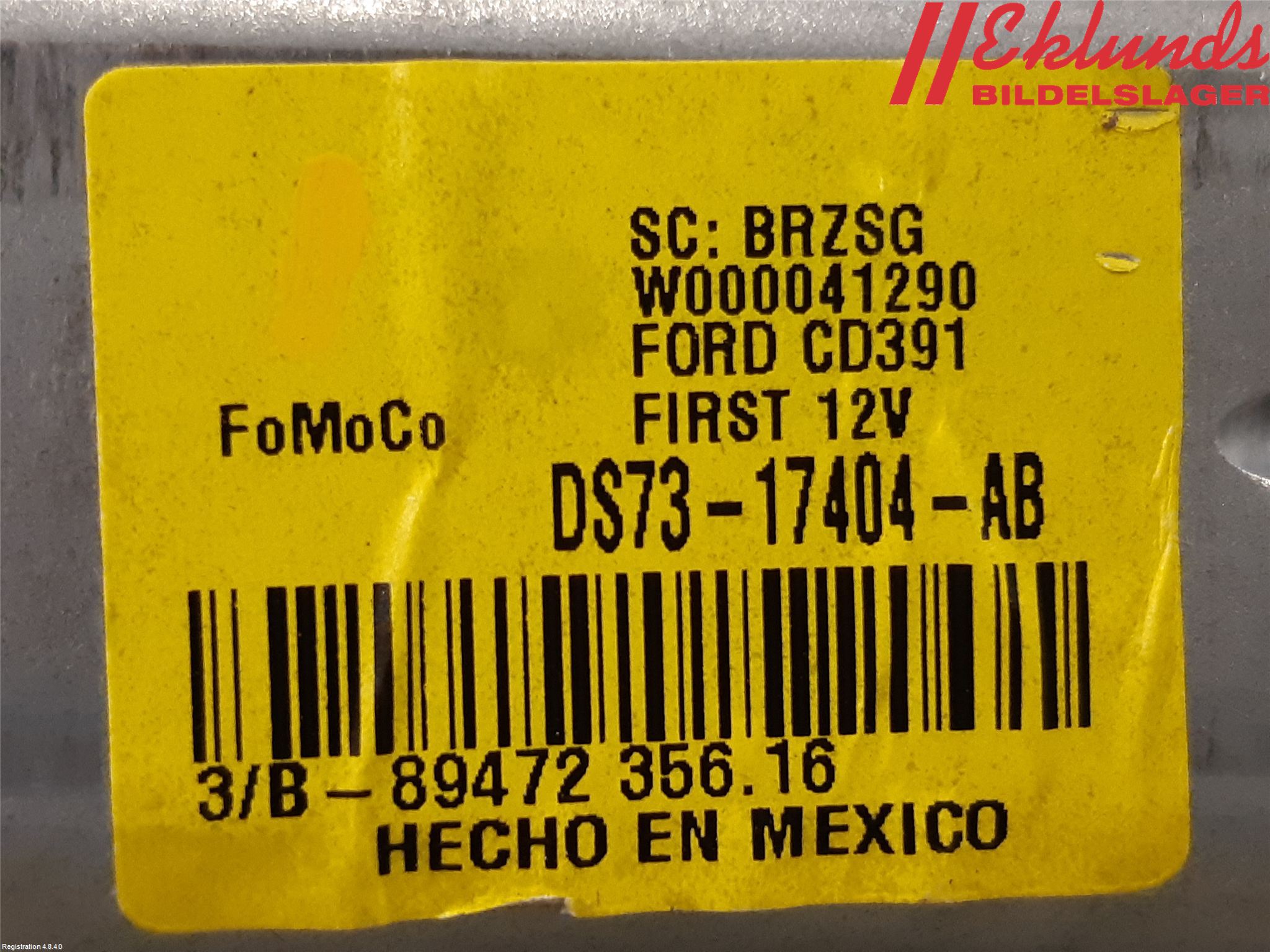 Ford MONDEO 15-22 Torkarmotor Baklucka