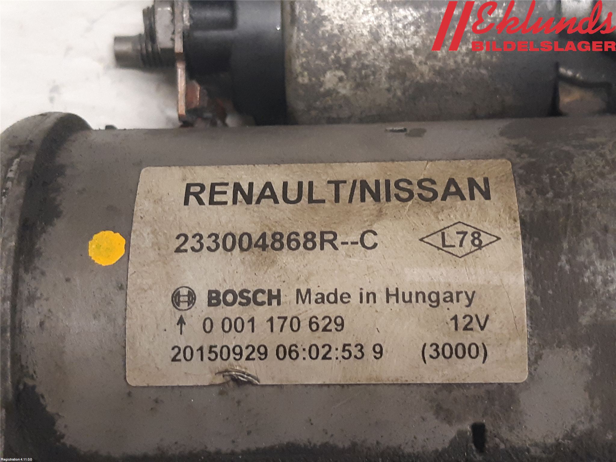 Renault KANGOO II 08-14 Startmotor Diesel