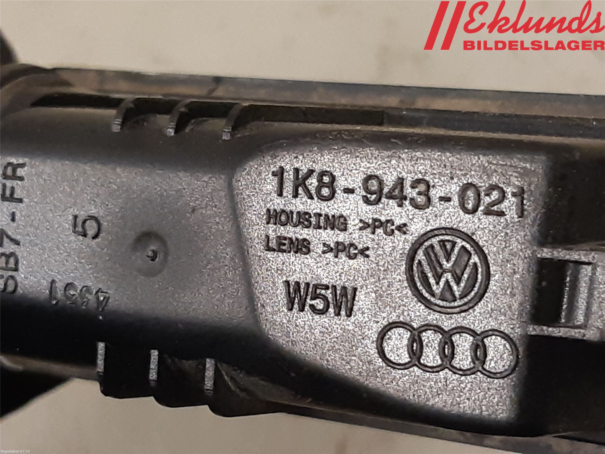 Volkswagen VW POLO 10-17 Skylt Belysning