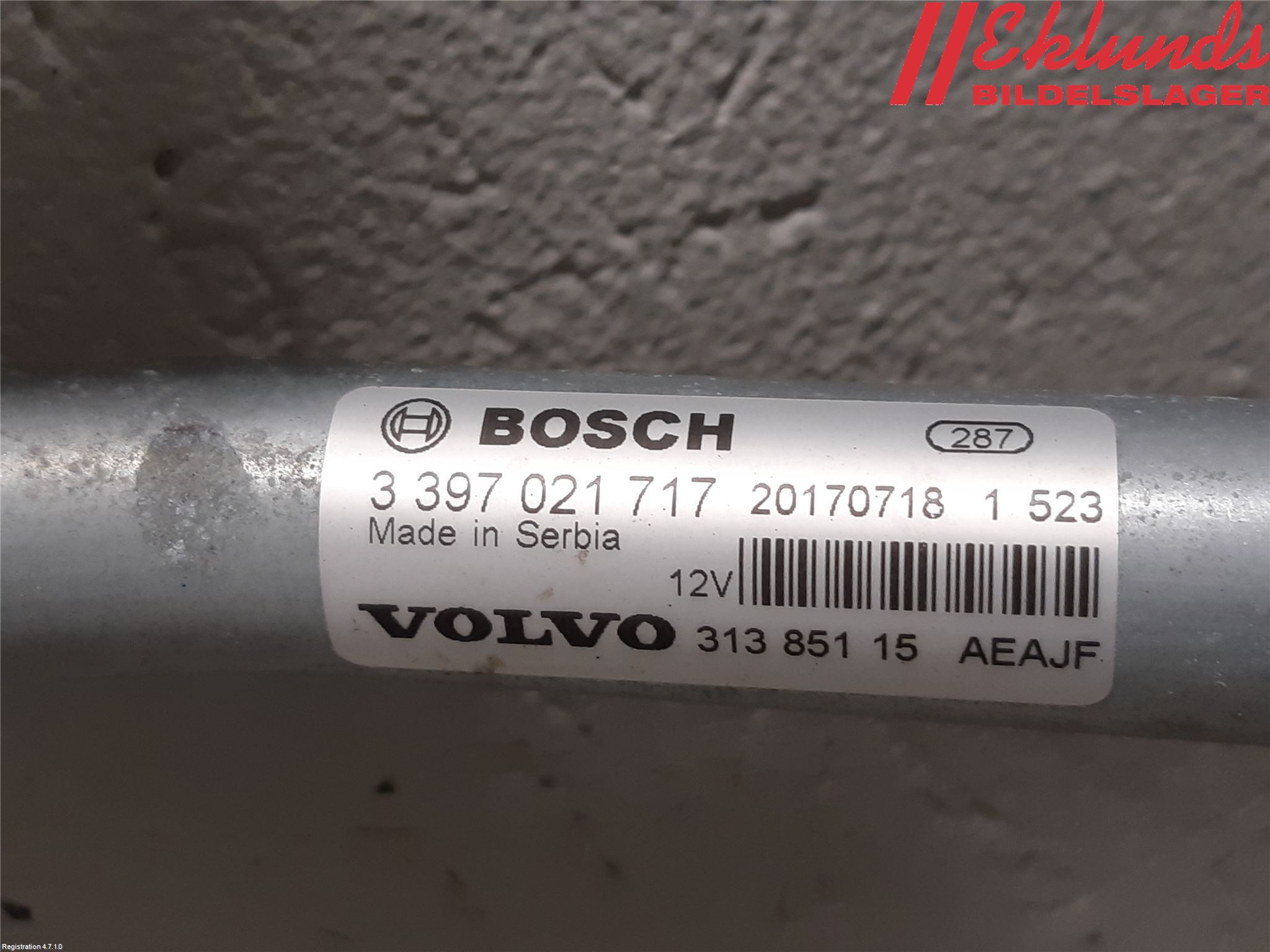 Volvo S90 17->> Torkarmekanism Vindruta