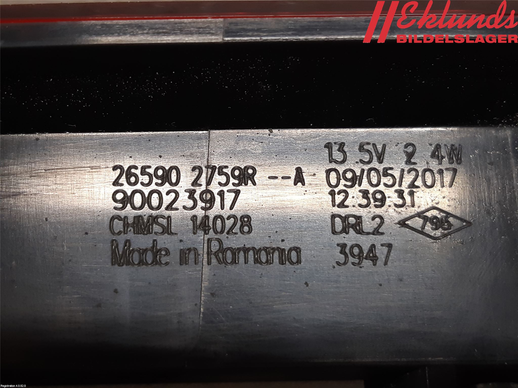 Renault CAPTUR 13-19 Bromsljus Bakruta