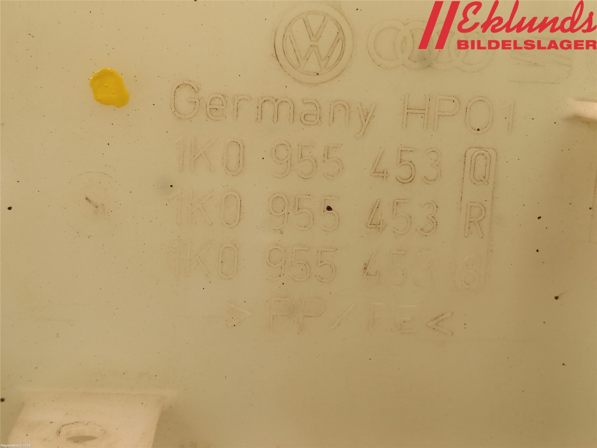 Volkswagen VW GOLF VI 09-13 Spolartank Vindruta-Strål