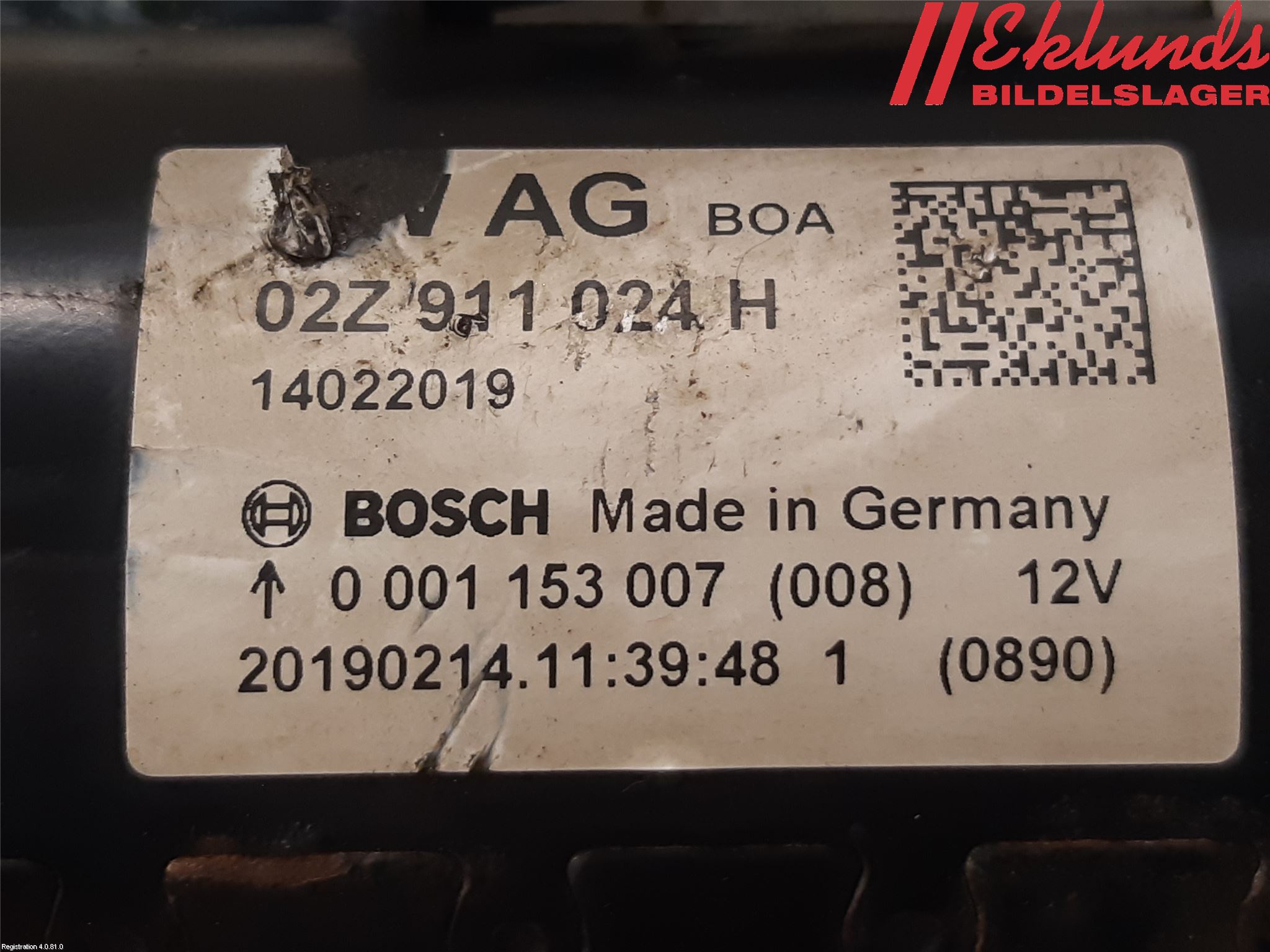 Volkswagen VW CADDY 16-20 Startmotor Diesel