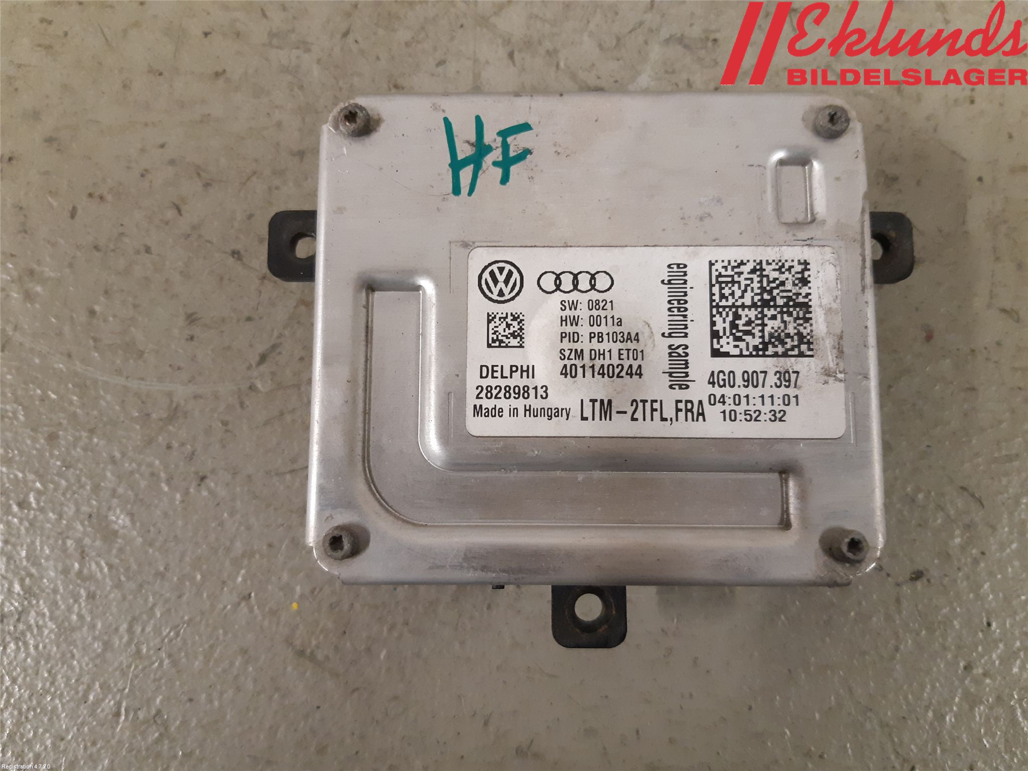 Audi A7/S7 4G 11-17 Styrenhet Strålkastare