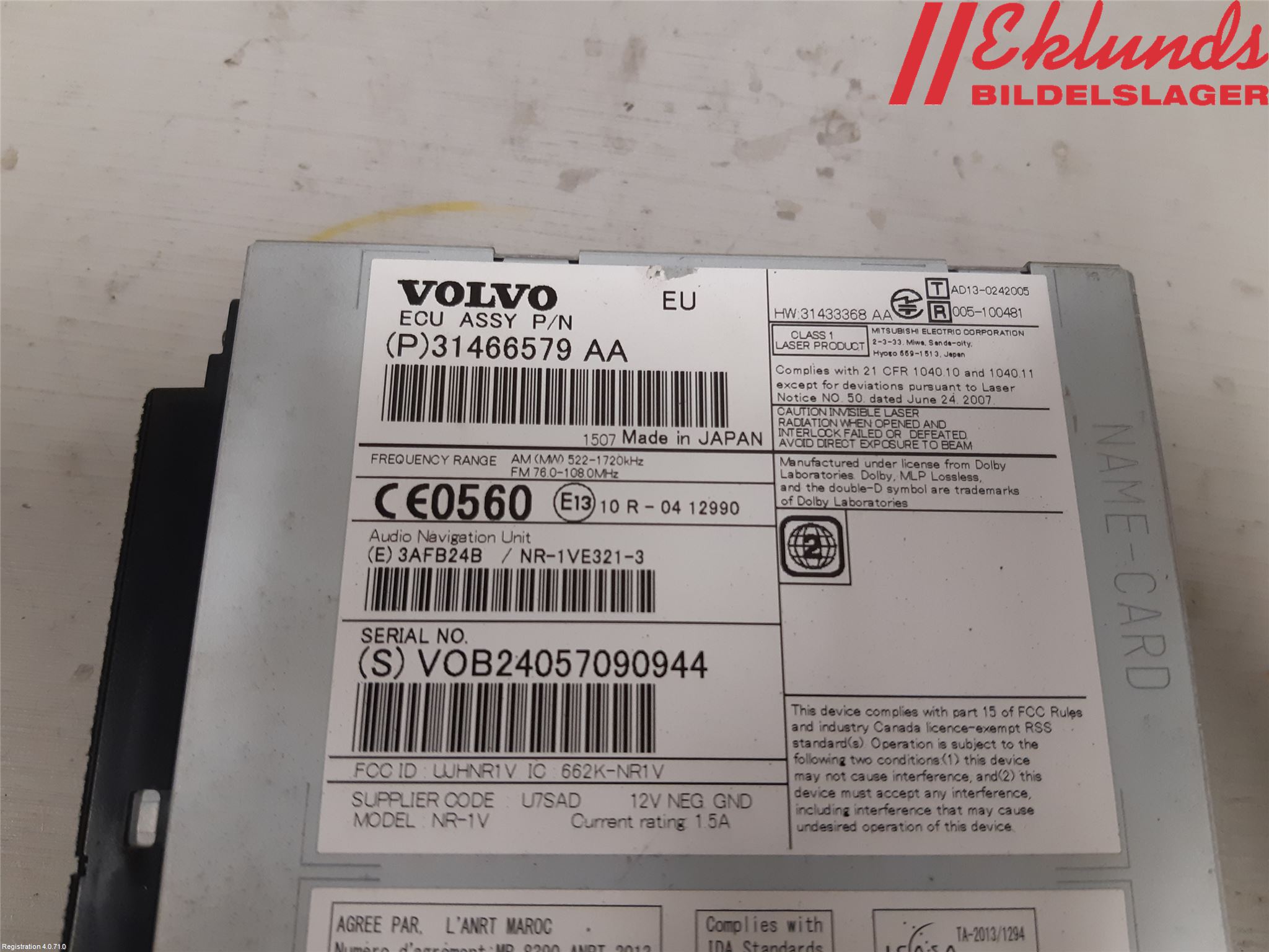 Volvo XC60 14-17 Cd Radio - Multimediapanel