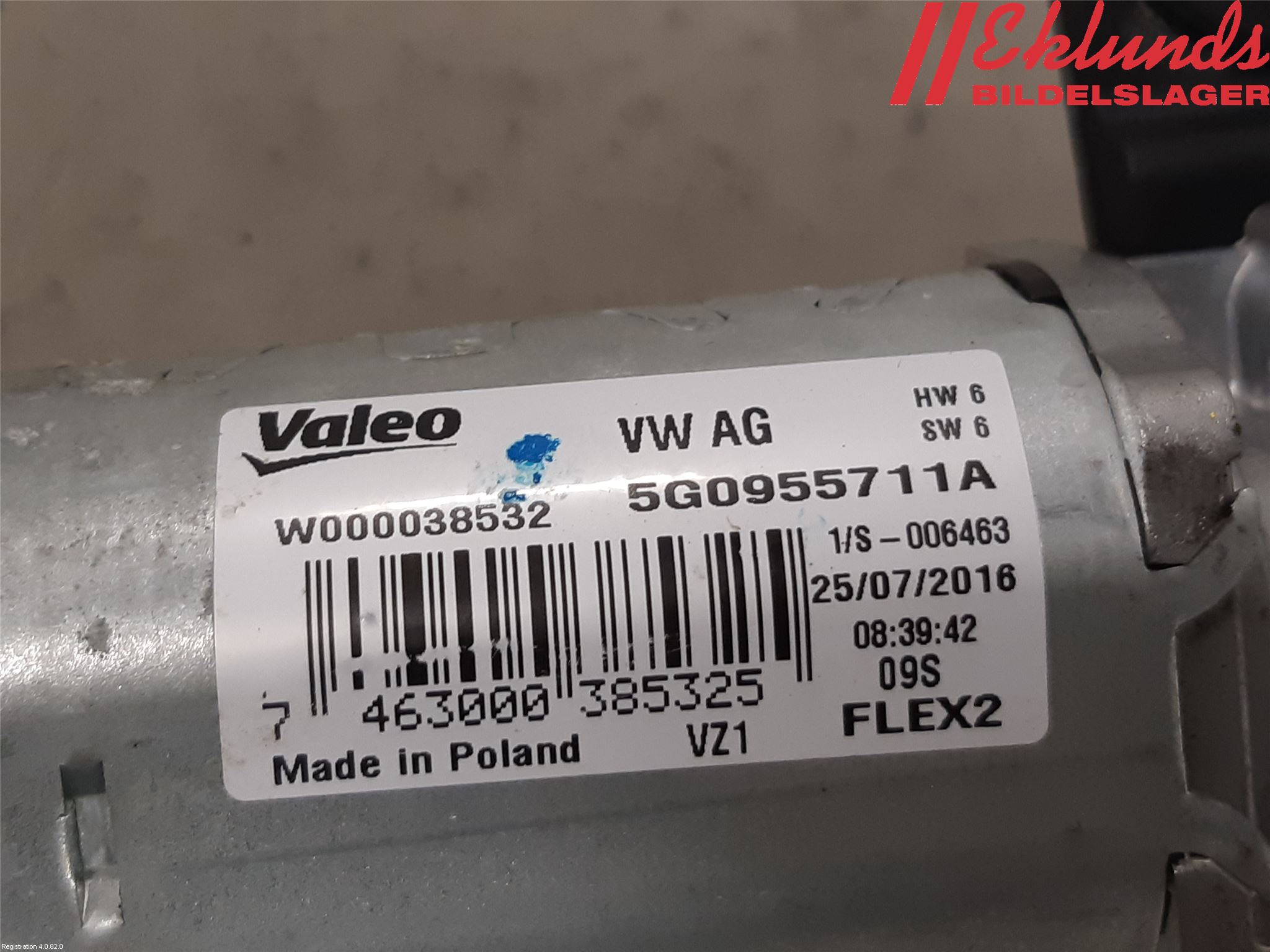 Volkswagen VW GOLF / E-GOLF VII 13-20 Torkarmotor Baklucka