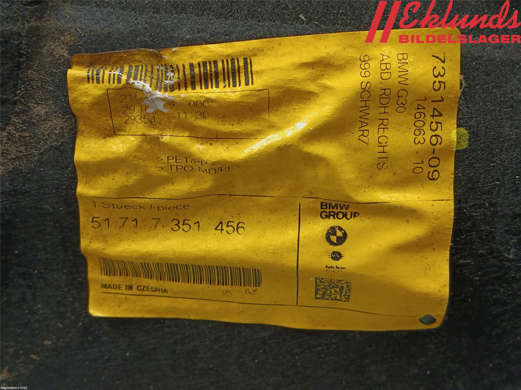 BMW 5 G30/G31/F90 17-23 Skärm Inner