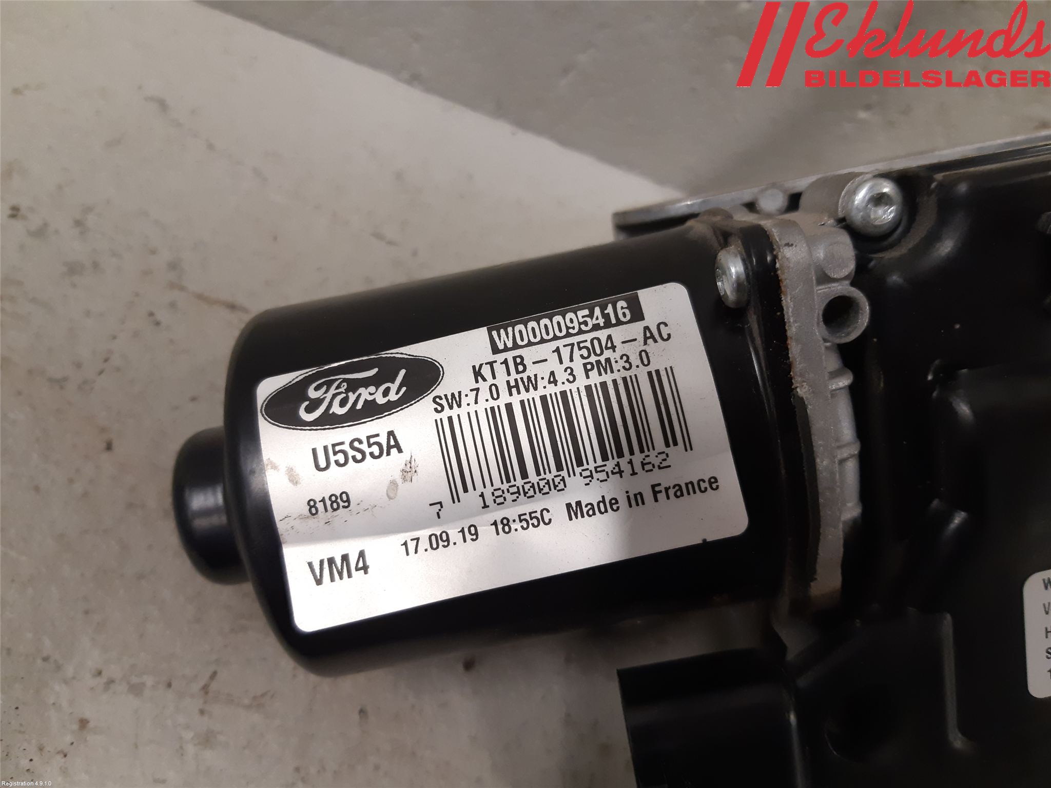 Ford TRANSIT/TOURNEO CONNECT 13-22 Torkarmotor Vindruta