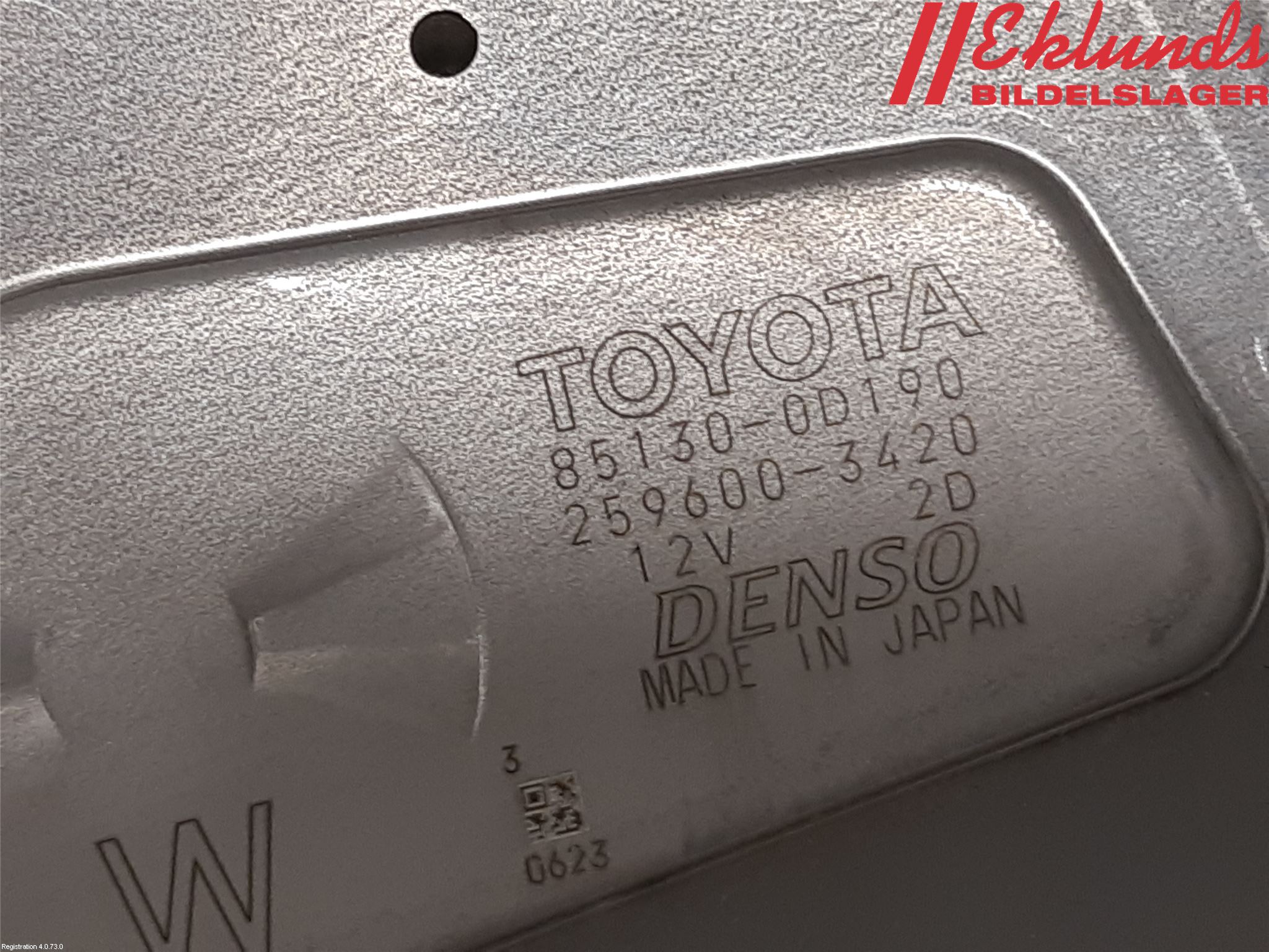 Toyota YARIS XP130 15-20 Torkarmotor Baklucka