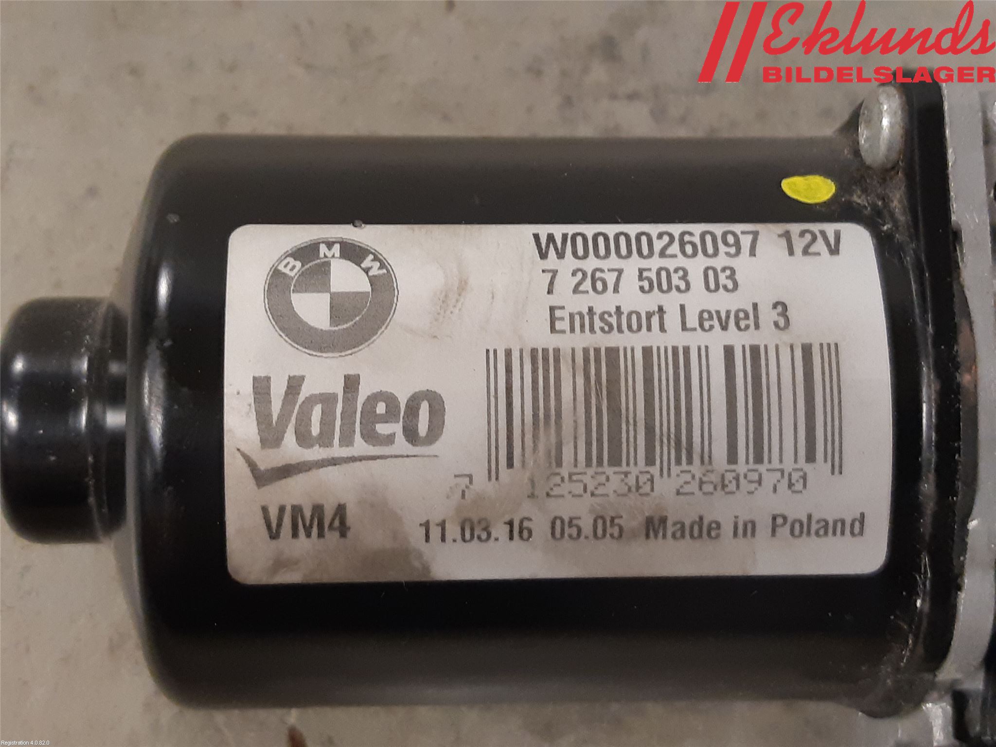 BMW 4 F32/F33/F82/F83 13-20 Torkarmotor Vindruta