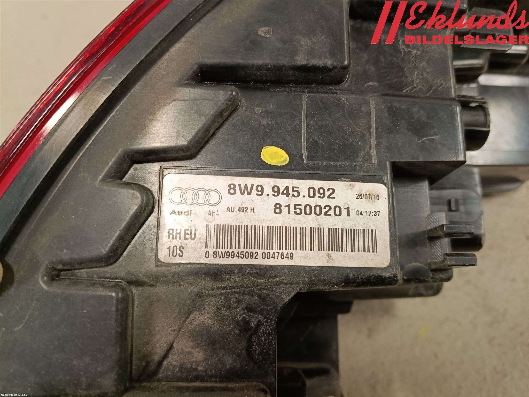 Audi A4/S4 B9 16-19 Bakljus Höger