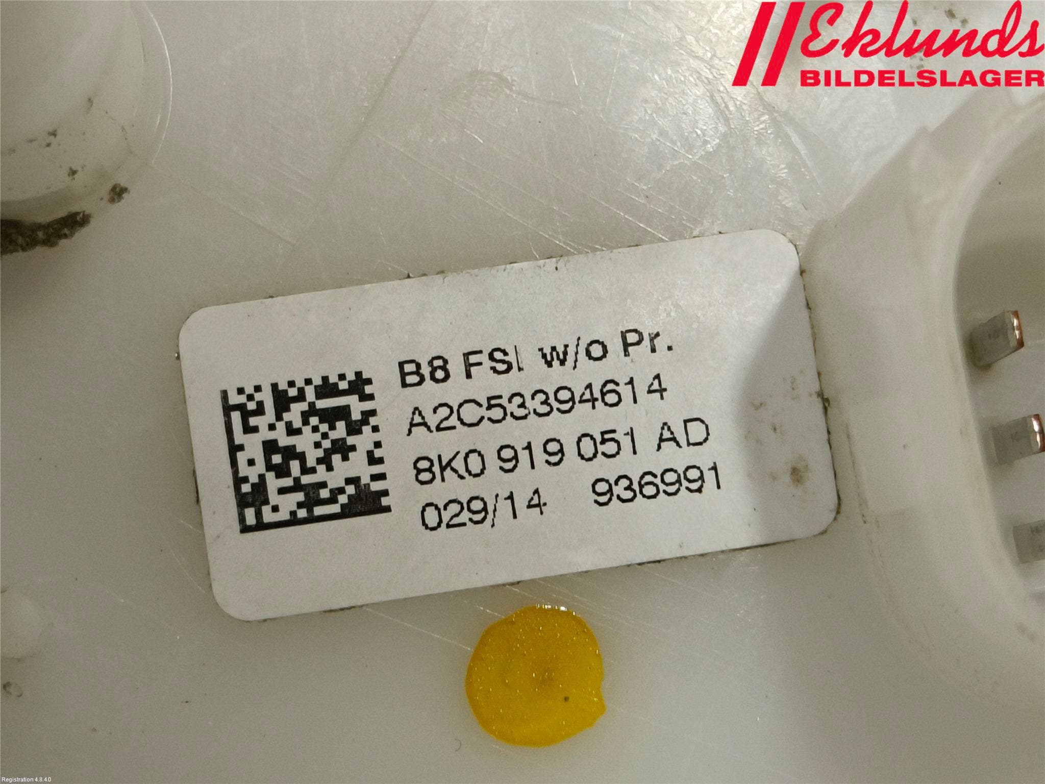 Audi A4 12-15 Bränslepump El