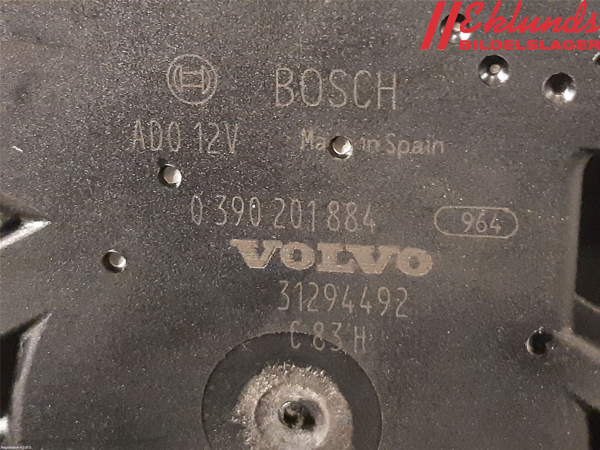 Volvo V60 14-18 Torkarmotor Baklucka