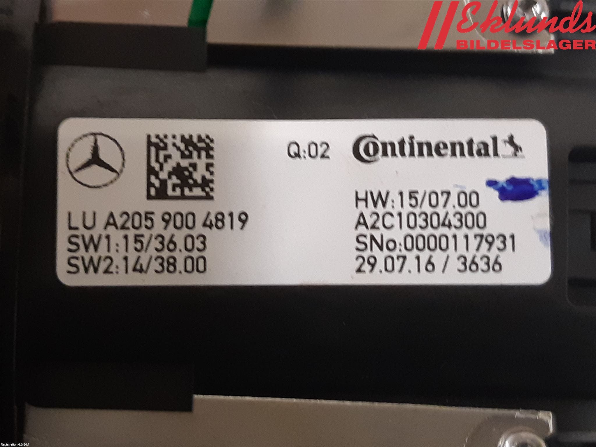 Mercedes-Benz MB C-KLASS (W205) 14-21 Strömställare Multifunktion