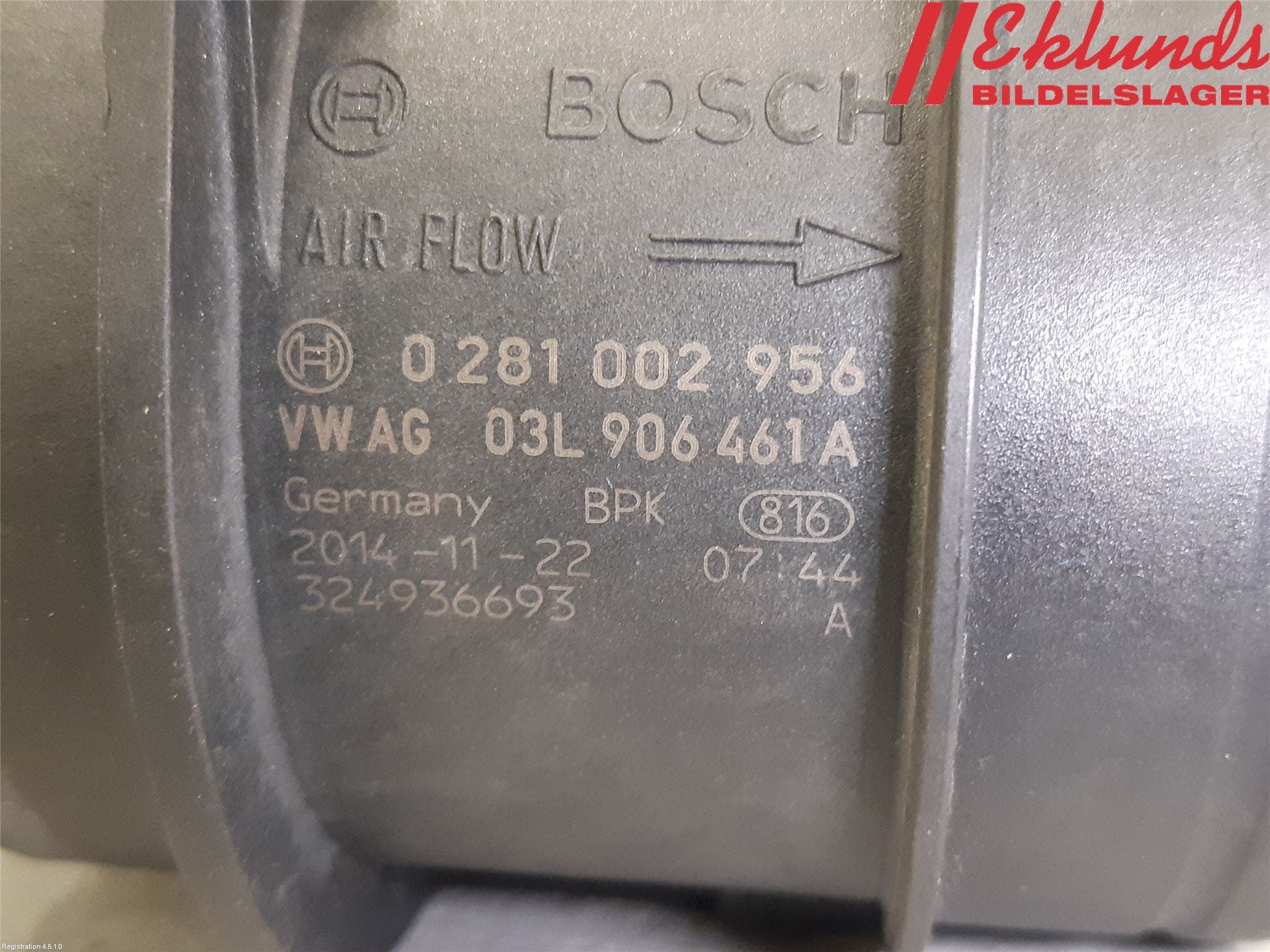 Volkswagen VW TRANSP/CARAVELLE (T5) 04-15 Injluftmassamätare