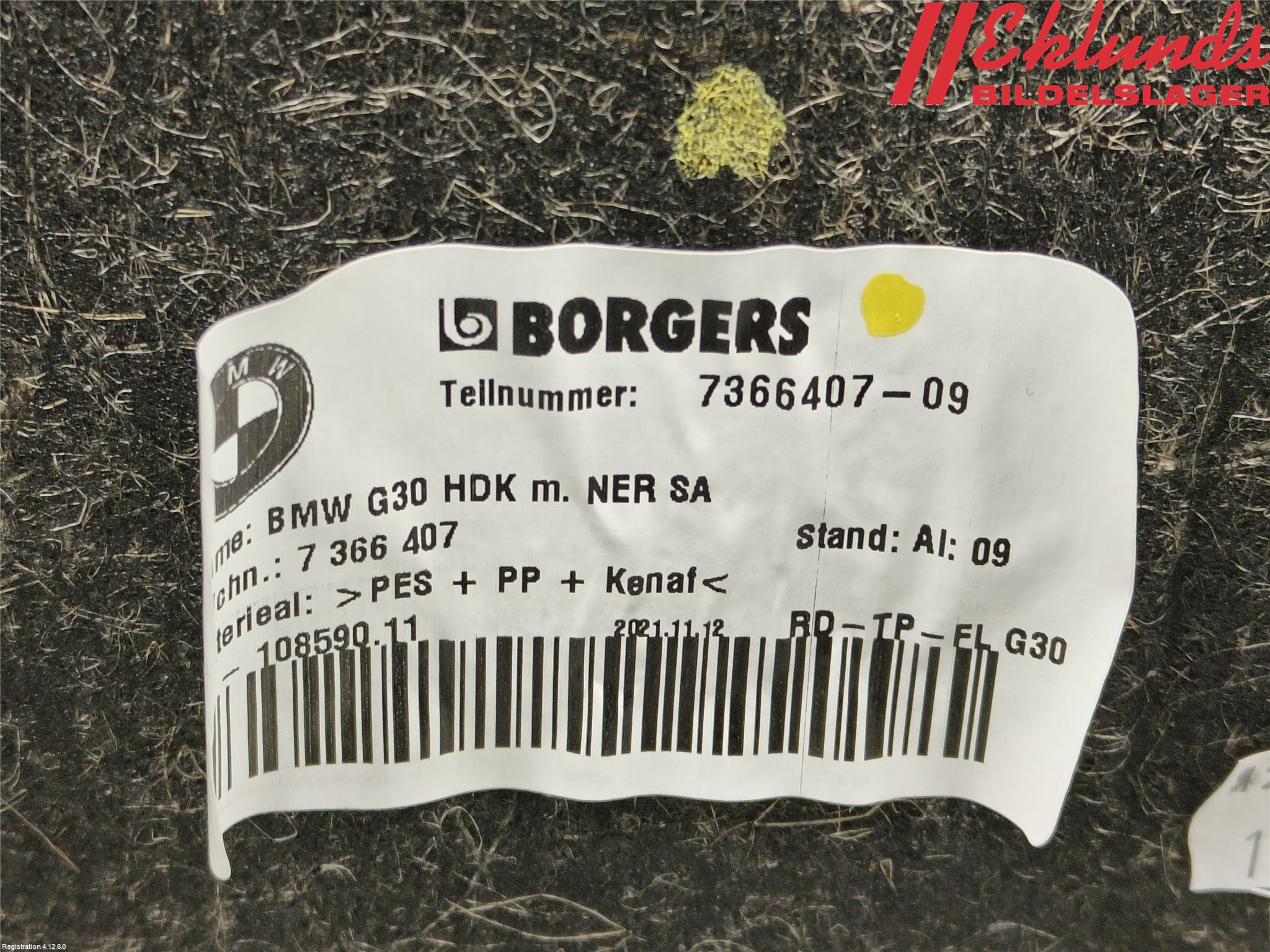 BMW 5 G30/G31/F90 17-23 Inredning Bakluckeklädsel