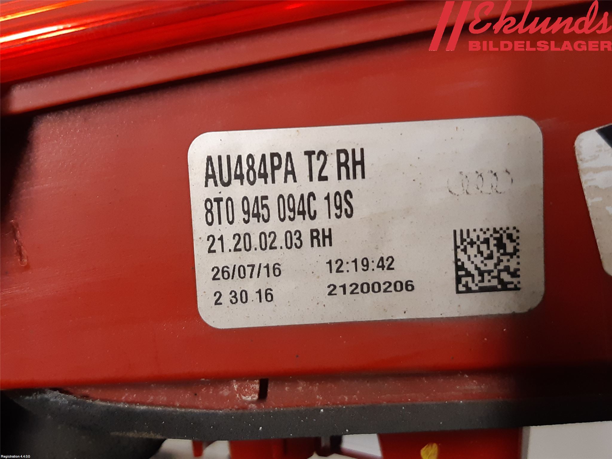 Audi A5 07-16 Bakljus Lucka Hö