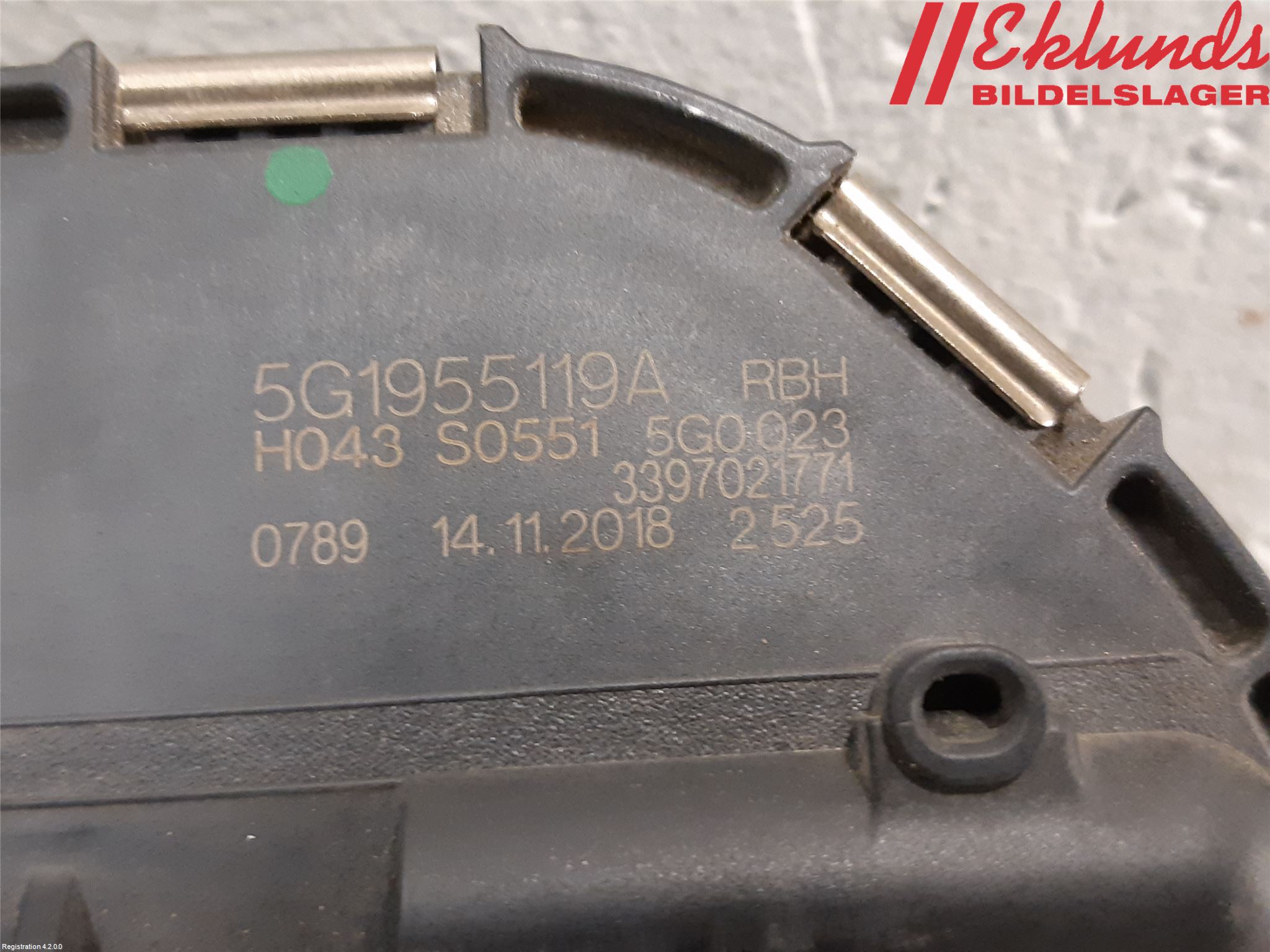 Volkswagen VW GOLF / E-GOLF VII 13-20 Torkarmotor Vindruta